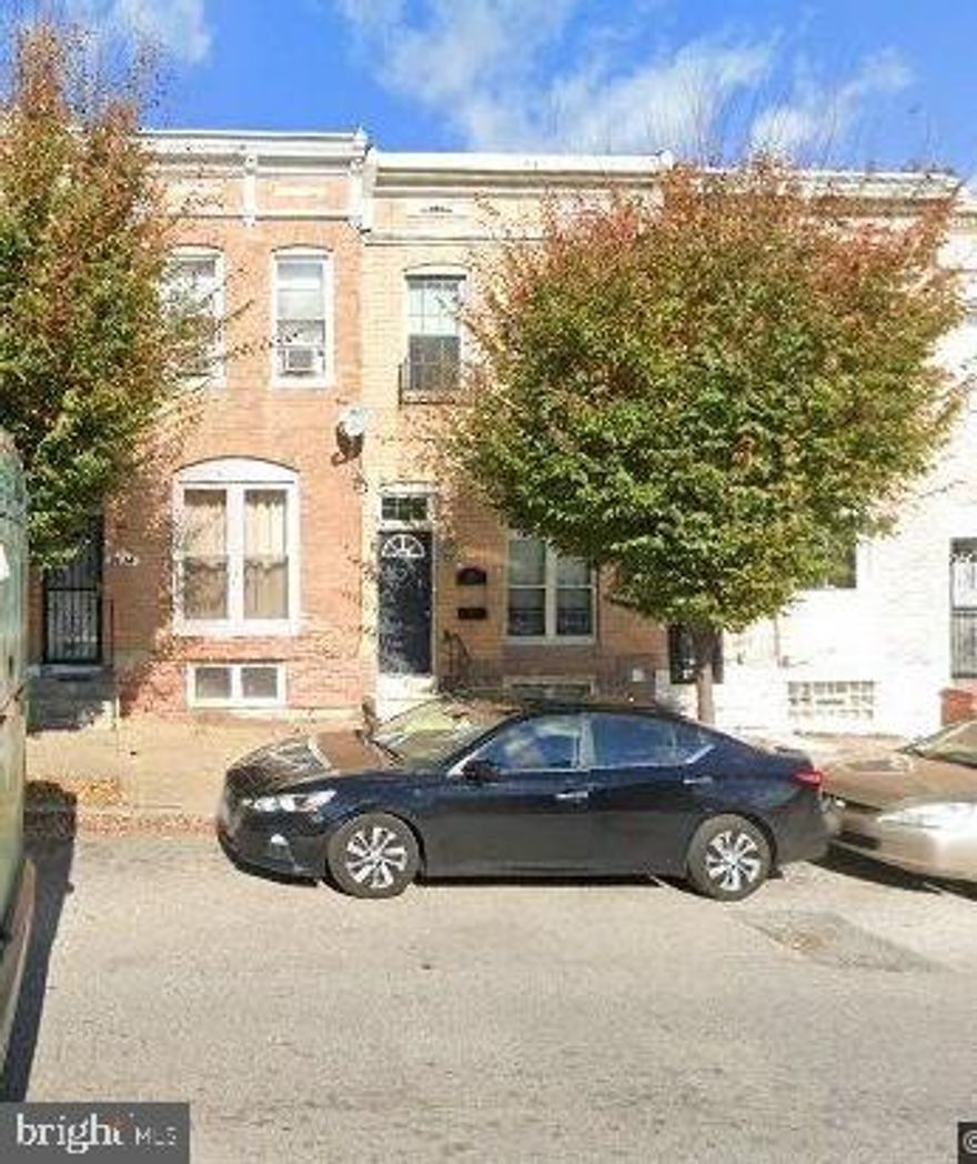 Great investment, Great location! Good opportunity to add to your rental portfolio. This is a 3 bedroom, 1 bath townhome. Close to Johns Hopkins Hospital, Patterson Park, public transportation, short drive to water front attractions, downtown Baltimore, I-895, I-83 and more.