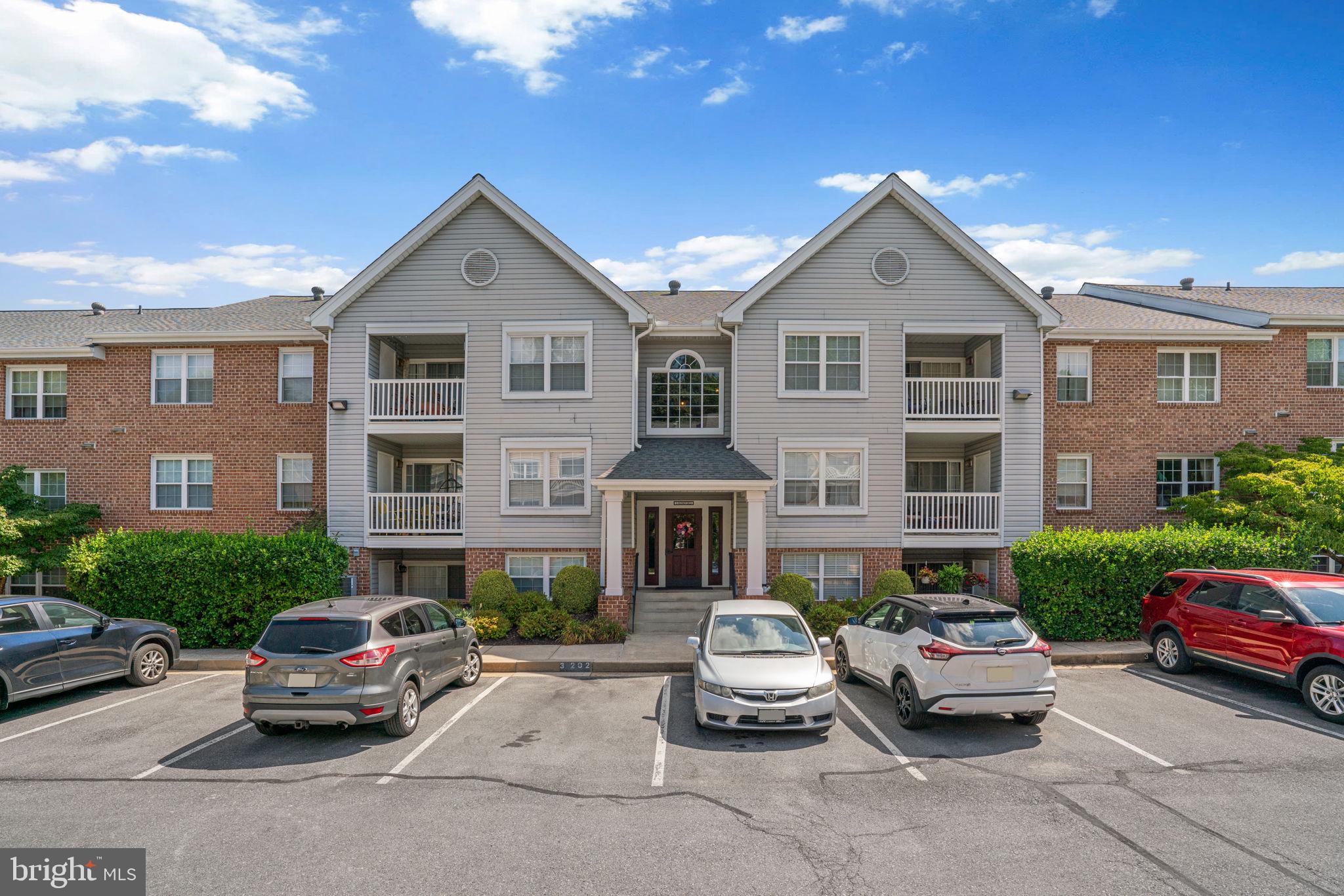 Welcome to 3 Rumford Drive #104, located in the highly sought-after Westchester community. This hidden gem offers a peaceful, park-like setting while being just moments from all that Catonsville has to offer; walking trails, shopping, dining, and top-rated schools. Step inside the secured building and down just a half-flight of stairs to your beautifully updated home. Over $50,000 in recent improvements include upgraded electrical, lighting, custom Graber blinds on every window, renovated bathrooms and kitchen, luxury vinyl plank flooring, fresh paint, new mechanical systems, doors, and hardware. The spacious foyer welcomes you with crown molding and stylish flooring that flow throughout. The bright, eat-in kitchen features white cabinetry, abundant counter space, stainless steel appliances, a custom backsplash, and a new corner sink with faucet. The open-concept dining and family room provide an ideal space for entertaining, with a sliding door leading to your private covered terrace and outdoor storage room. Down the hall, you’ll find a large laundry room with extra storage, a generously sized second bedroom with ample closet space, and a fully updated full bath. The primary suite offers a ceiling fan, a walk-in closet, and a beautifully renovated ensuite bath. Major updates include: Roof (2021 – covered by condo association), HVAC (2021), and Hot Water Heater (2022). Low condo fees include water, sewer, and trash removal. This move-in ready home blends modern updates with a convenient location, schedule your showing today! Not FHA or VA approved, however, we are looking at spot approvals. Assigned Parking Spot is 3104.