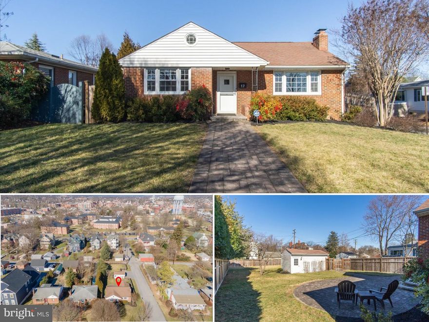 A truly rare opportunity to own a home in the eclectic Mt. Olivet Heights community in Historic Downtown Frederick. Only three properties within this community have been offered for public sale since 2020. Located on a spacious corner lot, this solid brick rancher has been meticulously maintained by the current owners. Enter the main level via the paver stone walkway and you will be greeted by a formal living room with custom built-ins and a wood burning fireplace, a separate formal dining room, 3 bedrooms - all with ceiling fans, and a renovated full bath. The kitchen includes stainless steel appliances and provides direct access to the fully fenced rear yard with a large paver patio and privacy fence - a perfect setting to relax, entertain and unwind. The full walkout basement awaits your finishing touches and offers a wide variety of uses including, but not limited to, additional living space, a home gym and additional storage. The basement does have a bathroom rough-in. Additional updates include hardwood floors throughout the main level, roof 2015, AC 2015, 200A panel upgrade 2017, water heater 2018, privacy fence and professional hardscape 2018. A detached garage and three-car parking pad offer ample off-street parking - a hard to find amenity downtown. Enjoy this exceptional property in a highly sought after location less than 1 mile from Baker Park, Carroll Creek, Shab Row, the Marc train station and all the shops and restaurants beautiful Historic Frederick has to offer. This is an excellent commuter location approximately two miles from I-70 and I-270. This property will not last long, schedule your private showing today! OFFER DEADLINE - MONDAY, FEBRUARY 12 @ 12PM NOON