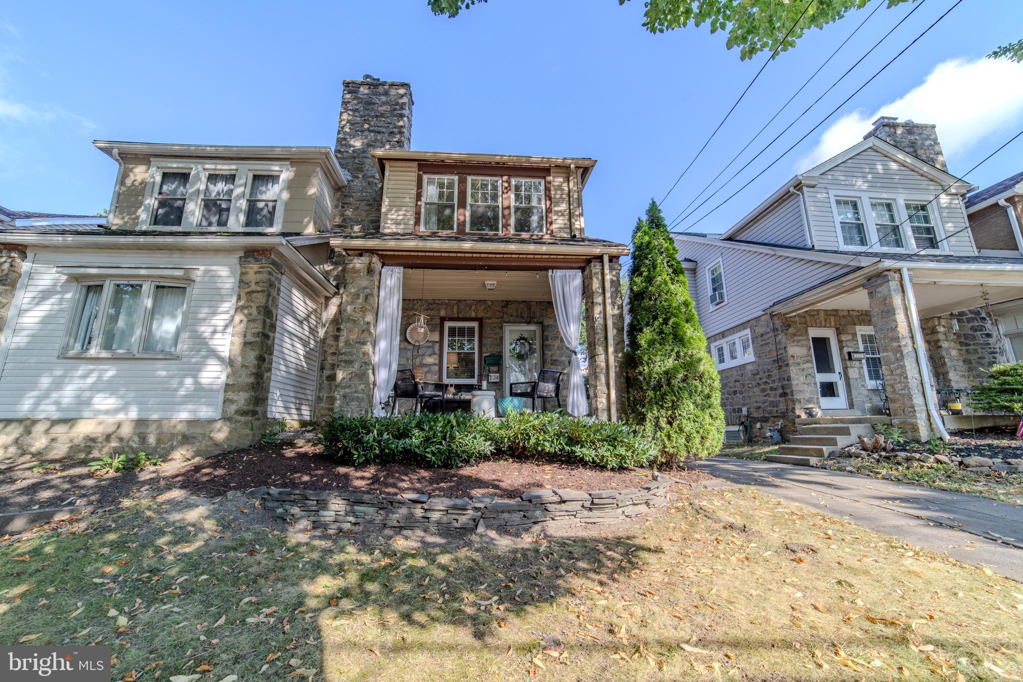 When you think of the perfect location, this is it! Welcome to 224 Ballymore, in the very heart of Springfield township, offering an adorable move in ready aesthetic, a phenomenal private drive with a 2 car detached garage (unheard of in the neighborhood!), a 4th bedroom and so much charm! Pull up and admire this iconic tree lined street that offers walking distance to schools, parks, Vera's ice cream shop, public transportation and much more! This beautiful 4 bedroom 1 bath home welcomes you at the covered front porch! The first floor has a nice open floor plan to include a large living room with the original Wissahickon Schist stone surround with a gas fireplace, oak hardwood floors and beautiful windows. The living room flows right into the dining room with a bay window and room for a large table and server. The kitchen has been opened up with white shaker cabinets, updated appliances and a brick veneer peninsula. Off the kitchen is a great flex space, depending on your needs. It's the perfect mudroom and coffee station like the current owners use it. Up on the 2nd floor you'll find 3 nicely sized bedrooms, all freshly painted, with great lighting and a light and bright hall bath with neutral tile that is easy to work with. The walk up 3rd floor offers a 4th bedroom that can double as an office, dressing room, play space or guest room. The basement is unfinished, but can be. For now it gives you a plethora of storage space and a laundry area. The reason why Ballymore is such a coveted street is because of it's close proximity to all things Springfield. Walk across the street to the park, the incredible Springfield high school is just .02 miles away and Richardson middle school is just 0.4 miles away! Although you'll be tucked away on one of the sweetest streets, you'll be close to everything you need to be. This home is a wonderful opportunity with it's added bonus spaces in the huge garage and walk up 3rd floor. Take advantage of the opportunity and book your appointment today!