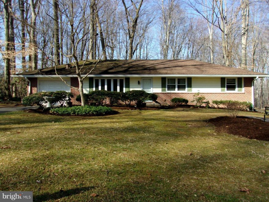 Fallston Brick  Rancher w/ wooded lot on cul de sac &  No thru traffic. Well kept inside and out, real oak wood floors through out , Freshly painted, with crown and chair moldings, Recent updates including HVAC, Windows, Appliances and more. Basement has a Huge family room with wet bar. 20x11 laundry, 15x14 fitness room & 5x25 storage area. 1 year HMS Warranty.