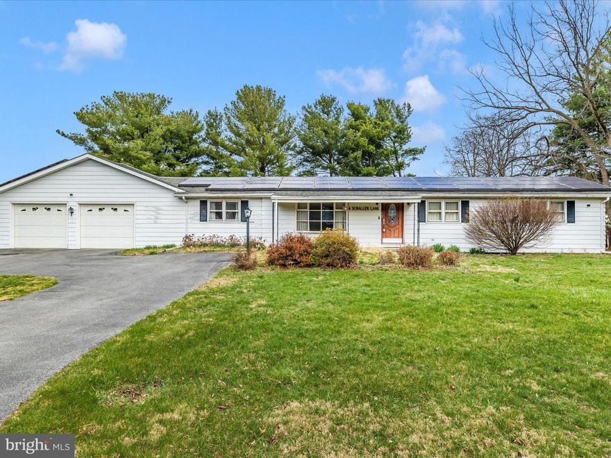 Most popular house shopping buzz words:  "Location, location, location" and "it's got good bones".   It's your lucky day, this home has BOTH!  It wont be hard to date this 1970's, three bedroom, one bath Smithsburg rancher - the wallpaper and paneling will give it away.  You can almost picture Kitty making dinner for Red in the kitchen!  I can't promise you Ashton Kutcher but I can promise one level living with a full, unfinished, water proofed basement waiting for your imagination and sweat equity, DOUBLING your living space!  The washer and dryer have been moved to the bathroom on the main level but if you prefer the stairs LOL, they could easily be moved back to the basement.  Hardwood floors.  Public water and sewer.  Electric baseboard heat, central air. The original carport was converted into a family room then an oversized two car garage with large workshop / storage space was added.  THREE parcels total nearly an acre (.81) for all your outdoor activities.  ($3145 is the total tax on the last bill for all 3 lots) Roomy shed for additional storage.  Leased solar panels (and terms) will need to be transferred into new owners name.  This one owner home is looking for its new family to make it their own.  Come fall in love with the possibilities!!