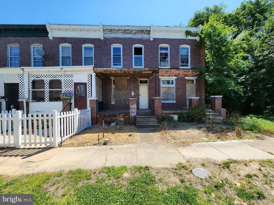 ONLINE AUCTION: This auction takes place on the Ashland Auction Group website bidding platform. Bidding begins 5/26/2026 @ 10:00 AM. Bidding ends 5/28/2026 @ 11:40 AM. The list price is the suggested opening bid. Deposit: $5,000.

This two-story townhouse is located in the Mosher neighborhood of Baltimore City. Residents can enjoy the nearby attractions and facilities such as the Leon Day Park, West Baltimore MARC Train Station, and Grace Medical Center. The property is vacant and in a cave in condition, ready for major repairs. Conveniently located near Liberty Heights Avenue, this property offers easy access to major commuter routes, downtown Baltimore, and surrounding metro areas.
