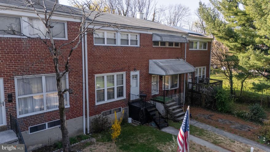 First time ever on market ! 17' wide townhome with off street parking, extended backyard and no neighbors across the street*  Although it is in good overall condition you may see the need to do some updating* Hardwood flooring under carpets This home features an oversized living room that is great for large gatherings* The kitchen has plenty of natural light with plenty of room for a full sized table and chairs set* Original wall oven and stove* Newer refrigerator* Large pantry closet* Back yard is over 30' long and is perfect for entertaining or furry friends* Upstairs features three separate bedrooms with a traditional bath* A  finished basement has a second kitchen area as well as an extra-large family/bedroom area* This home has great bones , is fully functional and very much livable* Great location on the edge of the Medfield community with easy access to I 83* Be downtown or in Towson within 15 minutes* Sellers will not make any repairs* Please be aware there is a cat on the premises that will try to get out. Please try to keep him in !