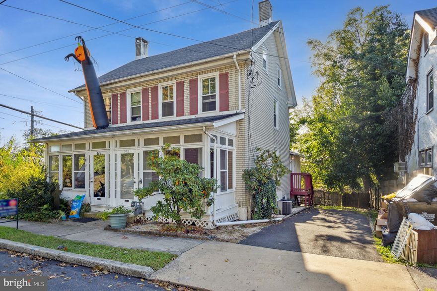 Updated twin home FOR RENT in the heart of Doylestown Boro, just a short walk from the Doylestown train station, coffee shops and local fine dining.  First floor contains an enclosed 3 season sun room which leads into the main living area with beautiful hardwood floors which extend all the way through the living and dining area and all the way to the updated kitchen off the back of the home.  Kitchen contains plenty of beautiful wood cabinets, newer appliances, granite counter tops and tile back splash.  Off kitchen contains an updated half bathroom.  The second floor contains the main bedroom, guest bedroom and updated full bathroom with updated tile shower.  A stairway in main bedroom leads to a finished 3rd floor great for an office, spare room or extra storage. Unfinished basement which offers more storage and also includes washer and dryer.  Property also contains a fenced in backyard with brick patio and off street parking in driveway with 2-3 spaces available.  Landlord requires a minimum of first month, last month and one month security deposit up front prior to move in. Property is vacant and available ASAP.  Tenant is responsible for electric, gas and water.  Landlord will however include trash removal in rent.  Submit your application today !