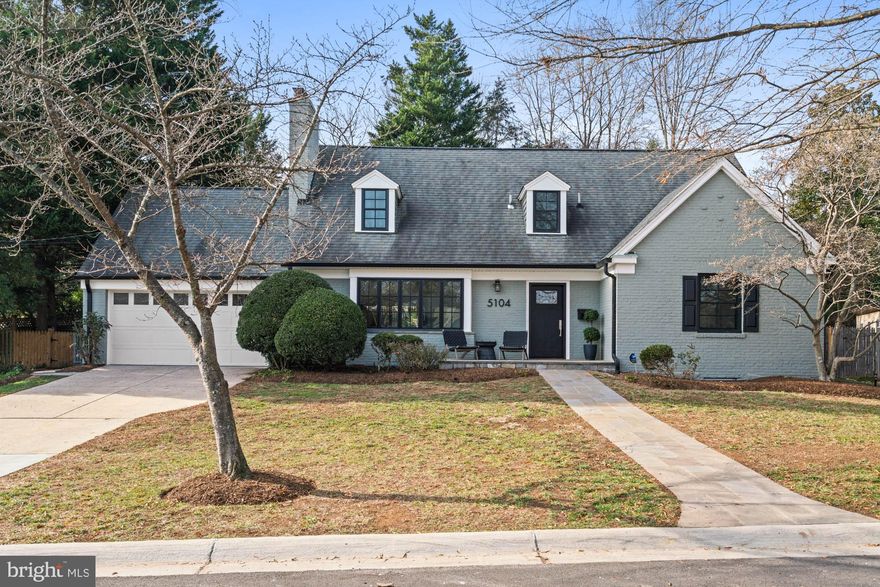Offers, if any, due Tuesday, Jan 14 12:00 noon. Welcome to 5104 Westpath Court, a recently updated, light-filled home on an idyllic Sumner cul-de-sac. This Bethesda, Miller-built classic offers five bedrooms, four bathrooms, and more than 3,800 square feet of well-designed living space - a perfect blend of style, function, and convenience.

It's all fun and games on Westpath Court, literally! Residents have gathered decade after decade for block parties, pick-up games of kickball, or neighborly morning walks.  Nestled on a generous quarter-acre lot, this home exudes curb appeal with a manicured front lawn, mature landscaping, and a charming front porch. Inside, you’ll find an extremely versatile floorplan perfect for modern living, including a main-level guest bedroom with an en suite bath—ideal for hosting guests, accommodating multi-generational living, or creating a private office space.

The main floor shines with gleaming hardwood floors and a magazine-worthy kitchen, featuring all-new windows that flood the space with natural light. This chef’s kitchen is a showstopper, boasting high-end appliances, a five-burner range with a custom hood, a built-in microwave, and a paneled refrigerator/freezer. The formal dining room, with oversized sliding glass doors, opens to the screened porch and a flagstone patio, making indoor-outdoor entertaining a breeze.

Upstairs, the primary suite offers a peaceful retreat with a built-in window bench, dual closets, an en suite bath, and easy access to the attic for extra storage. Two additional bedrooms, both generously sized, and a renovated hall bath complete the second level, ensuring everyone has their own space.

The finished lower level features a large recreation room with recessed lighting, a brick fireplace, and new vinyl plank flooring. A fifth bedroom with an en suite bath, laundry room, and private entrance make this space as functional as it is inviting. The attached on-grade garage adds even more utility.

Outdoors, the fenced backyard offers a private sanctuary, perfect for play, gardening, or hosting gatherings. This home is steps to Sangamore Park and Glen Mar Park, the Capital Crescent Trail, and all of the shops, restaurants and services of Shops of Sumner Place as well as the redeveloped Westbard Square -- the best of convenience and recreation at your fingertips.

Located in the Wood Acres, Pyle, and Walt Whitman school districts, this 5104 Westpath Court is in an unbeatable location near downtown Bethesda, Friendship Heights, Spring Valley, and major commuter routes. Whether you’re enjoying the cul-de-sac, relaxing in the screened-in back porch, or hosting guests in the flexible floorplan, 5104 Westpath Court is designed to fit every lifestyle.