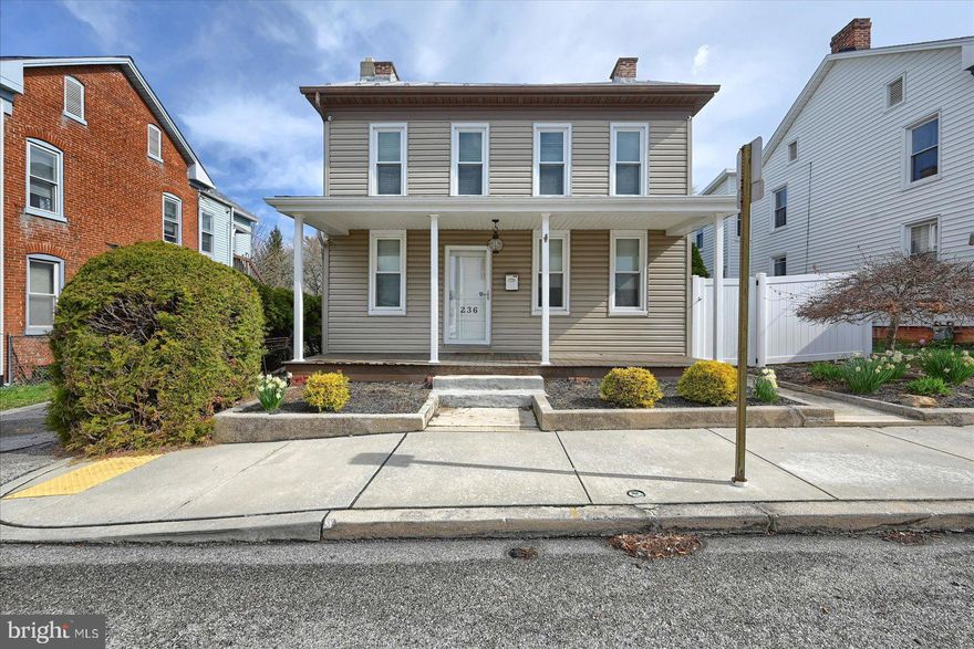 Welcome to 236 Locust St! This charming 3-bedroom, 2-bath Colonial home combines classic style with cozy living. As you step inside, you’re greeted by a welcoming living room, perfect for relaxing or entertaining guests. Adjacent to the living room, you’ll find a spacious family room, offering plenty of space for casual gatherings and family time. This well-appointed kitchen flows seamlessly into the laundry room and also leads to a versatile den, perfect for a home office, playroom, or additional living space. A full bathroom is conveniently located on the main floor for added comfort and ease. Step outside from the den and onto the inviting concrete stamped patio, complete with a charming gazebo, offering the perfect spot to unwind and enjoy the expansive backyard. The backyard also features a shed with its own electric, providing ample storage and potential for hobbies or projects. Upstairs, you'll find three comfortable bedrooms, each offering plenty of natural light and space. A full-sized bath on the second floor ensures convenience for all. This Colonial home blends timeless elegance with modern comfort, creating a warm and inviting atmosphere throughout. Don't miss the opportunity to make this beautiful property your own!