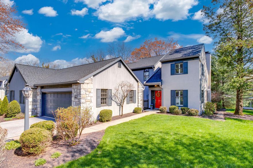 Stunning, elegant, move-in ready custom condo in Deer Ford offering 2 bedrooms, 2.5 baths, and just over 2,000 sq. ft. of beautifully designed living space! The welcoming foyer leads to a centrally located kitchen/dining area featuring granite counters, premium Miele appliances, Thermador refrigerator, induction cooktop, double wall ovens, a built-in lighted china cabinet, a pantry, a bar area with two Pottery Barn bar stools included, and French door to the charming courtyard. Relax in the sunroom with two skylights, or enjoy the vaulted living room with gas fireplace and built-in bookcases, plus a French door to the spacious deck with retractable awning. A first-floor office with built-ins and a laundry room with heated floor, utility sink, and cabinetry complete the main level. Upstairs, the primary suite impresses with two walk-in closets and a luxurious en-suite bath with tiled walk-in shower, soaking tub, and dual linen closets, along with a guest bedroom and hall bath with tub/shower. Extra amenities include hardwood floors throughout, plantation shutters, Yarnell security system, and attached two-car garage with generous storage shelving behind sliding barn doors plus a large attic above. Major updates include Electrolux dryer (3/23), furnace (12/23), and A/C (7/22) with 12-year warranty. A one year home warranty is provided for buyer’s peace of mind. Easy HOA living with convenient access to Route 30—this one is a true standout!