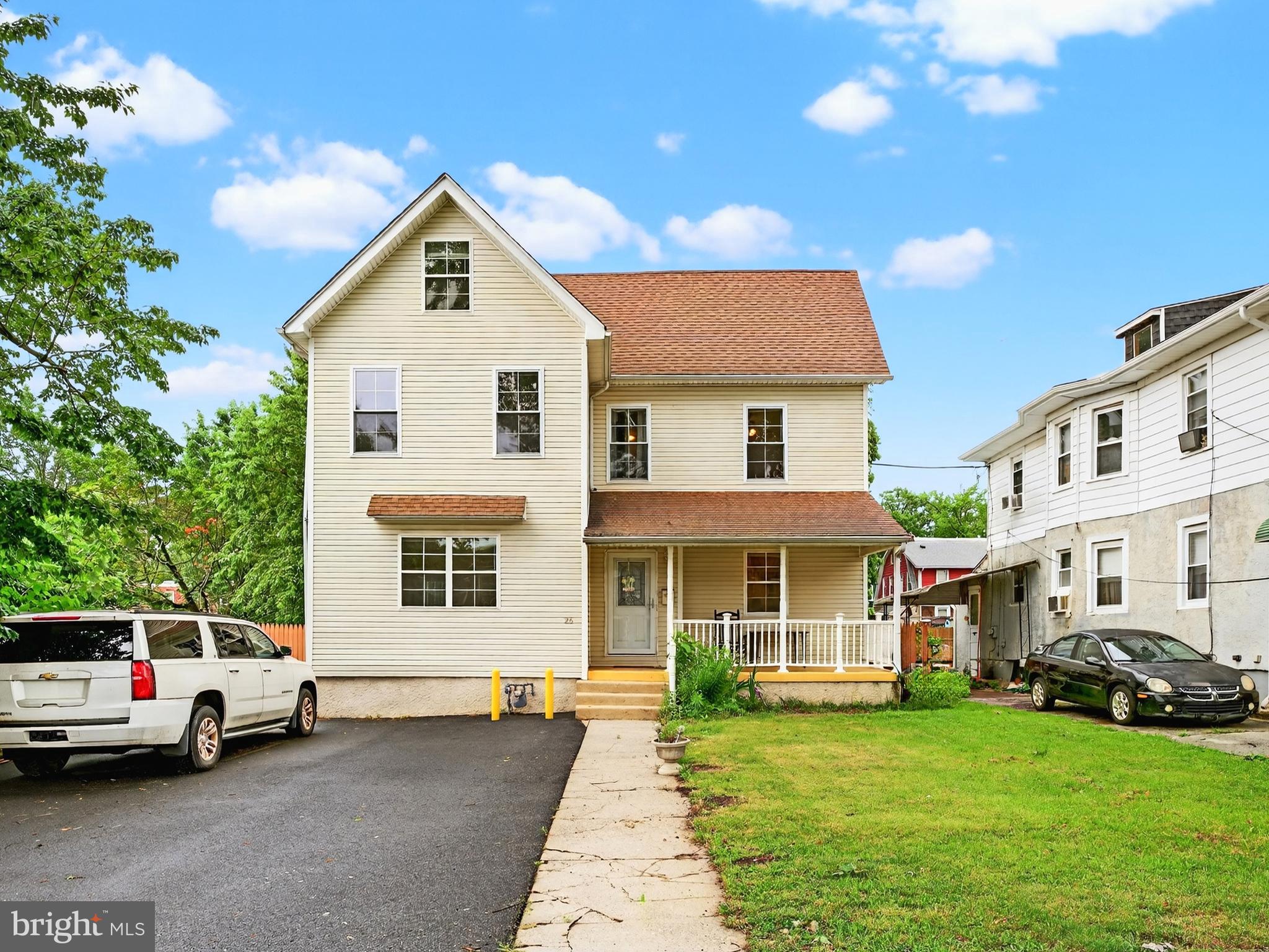 Step inside this one-of-a-kind, oversized 4-bedroom farmhouse style beauty, the only single-family home on the block and the largest by far. Bursting with charm, character, and endless possibilities, this home offers the space and personality you’ve been searching for.
From the moment you arrive, the inviting, well-maintained front porch sets the tone for the warmth and comfort found throughout. The grand living room welcomes you with an open, airy feel that’s perfect for entertaining, relaxing with family, or cozy movie nights. Just beyond, the formal dining room offers the perfect setting for holiday gatherings, family dinners, and everything in between.
The kitchen features custom cabinetry, sleek ceramic tile flooring, and sparkling countertops that blend both style and functionality. Upstairs, the second floor boasts three bright and spacious bedrooms, each with generous closet space. The third floor adds even more flexibility, with a fourth bedroom and a bonus space that can easily serve as a fifth bedroom, game room, creative studio, or home office, the choice is yours.
This home has been thoughtfully updated with a new blacktopped driveway that fits at least four cars, a brand-new hot water tank (2024), and a newer HVAC system to keep you comfortable year-round. Conveniently located just off the living room is a powder room and easy access to your private rear deck, which leads to a massive backyard oasis. Out back, you’ll find an extra-large shed with working electric (two outlets) and even a refrigerator—perfect for backyard entertaining or extra storage.
And yes, there’s a pool! Ideal for summer fun, weekend BBQs, and creating lasting memories with family and friends.
This is not your typical Glenolden home. With its generous layout, modern updates, and unmatched charm, it’s a rare gem you won’t want to miss. Come see it for yourself, your perfect home awaits!