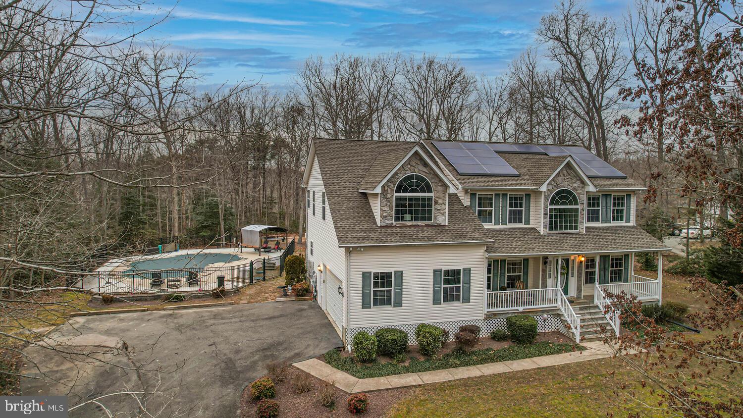 Amazing property to grow a family and enjoy life. You will enjoy this house on so many aspects. First, you will save on your electric bill with solar panels. Second, imagine having fun at the pool with family and friends with an in-ground deep pool that everyone will enjoy. More cement was just added by the pool for more space to entertain. The backyard is flat and has two sheds with electric and new roofs. One of the sheds has a workbench and loft and the other is set up for pool supplies.
House has new architectural shingles and new HVAC with an entire whole air purification system. Inside, you will find a two-story high ceiling, cozy gas fireplace, fresh paint, and new luxury vinyl planks upstairs with hardwood floors throughout the house. You will find a great room, kitchen, one bedroom, office, dining room, and half-bathroom on the first floor. There are four bedrooms and two full bathrooms on the second floor.
The basement has brand-new luxury vinyl planks, a pool table/game room, two additional rooms for storage, and a movie theater with reclining seats and built-in speakers. Pool table, pool accessories and the entire home theatre system will come with the house This house has a space for everyone.