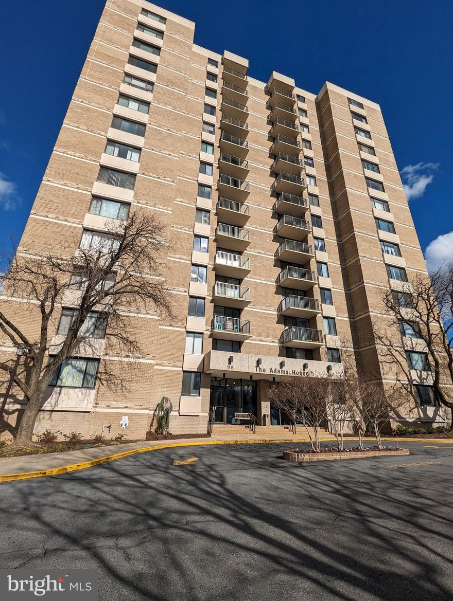 Great city views from this 13th floor unit! Dual balconies, new laminate flooring, freshly painted and upgraded kitchen, like new appliances, ceramic flooring, ceramic backsplash. You will like unit location at the end of the hall for extra privacy. Reserved garage parking space and storage unit. Condo fee includes all utilities and building amenities, inground outdoor pool, gym, laundry room is free of charge, secured building with 24 hours front desk attendant. Right across street metro stop and public bus services. Walk to shops, restaurants downtown Rockville. Really a privileged location to live. Sellers will provide a $1,200.00 parking allowance to pay for a second parking space outside of the complex, there are several monthly parking options within a couple of blocks!