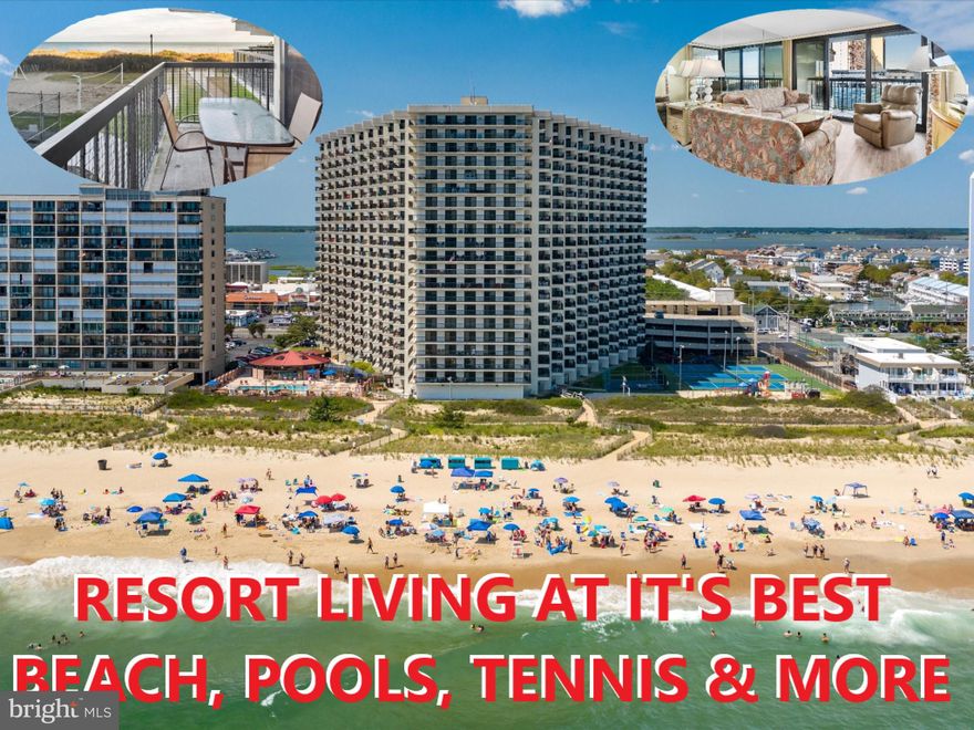 🌞 It’s like living in a resort: This is your chance to own an escape to coastal paradise with this beautiful first-floor, 2-bedroom, 2-bathroom condo in the Sea Watch Condominium 🌊🏖️, located right on the beach at 115th Street and Coastal Highway. Overlooking the stunning Atlantic Ocean, this unit places you in the heart of one of Ocean City’s most desirable complexes, blending beachside charm with incredible convenience. 🐚✨

Resort-Style Living at Its Best
Sea Watch offers more than just a home—it delivers a lifestyle that rivals luxury resorts. Imagine waking up to breathtaking ocean views and enjoying your morning coffee with the sound of waves crashing. Then, step outside and experience unparalleled amenities designed for relaxation, recreation, and entertainment, all without leaving your complex.

🏊‍♀️ Three Pools for Every Occasion: Whether you're in the mood for a refreshing swim in the outdoor pool 🏝️, splashing around with little ones in the kiddie pool 👶💦, or taking a dip in the indoor pool (open April to December) 🏊, Sea Watch has it covered. The outdoor pools are open from Memorial Day to Labor Day, providing the perfect way to soak up the summer sun 🌞.

🎾 Sports Courts for Active Fun: Keep your competitive spirit alive with tennis, pickle ball and basketball courts 🎾🏀, available by reservation. These spaces are ideal for friendly games or honing your skills.

🌈 Playground & Game Room/Arcade: Perfect for families, the on-site playground offers a safe, fun space for kids to burn off energy, while the arcade 🎮🎠 keeps everyone entertained on rainy days.

🎬 Private Cinema Experience: Why leave home for a movie night? Sea Watch features its own private cinema 🍿🎥. Enjoy recent releases or timeless classics with showtimes posted right in the lobby.

🎱 Billiard Room & Fitness Facilities: Stay fit and relaxed without leaving the building. The exercise room is fully equipped 🏋️‍♀️, and the sauna 🧖‍♀️ is perfect for unwinding after a workout. For some friendly indoor competition, head to the billiard room for a game of pool.

🍦 On-Site Dining with a Deli & Ice Cream Shop: “My Place” is open daily from 7 am to 11 pm, serving everything from quick snacks to full meals 🍧🍔. Whether you’re craving a cold treat after a day at the beach or a hearty sandwich for lunch, it’s all right at your doorstep.

📶 Stay Connected with Free WiFi: High-speed WiFi is available throughout the condo, courtyard, pool deck, and lobby areas, ensuring you can work, stream, or stay in touch with loved ones while enjoying the relaxing beach atmosphere 🌴💻.

🚿 Convenient Outdoor Showers & Ground-Level Restrooms: After a day on the sand, rinse off at the outdoor showers and take advantage of the conveniently located restrooms—no need to trek back to your unit sandy or wet.

Security & Convenience for Peace of Mind
Sea Watch’s smoke-free environment includes a secure parking garage 🚗, 24/7 security 🕒, and an attentive maintenance staff 👷. You’ll feel safe and well cared for, whether you're here full-time or just for vacation.

🌞 With everything you need for a luxurious, hassle-free coastal lifestyle, 🌊 Sea Watch offers more than just a home—it’s your personal slice of paradise. Don’t miss the chance to own in one of Ocean City’s top resort communities. Schedule your viewing today and start living the dream! 🏡🌞