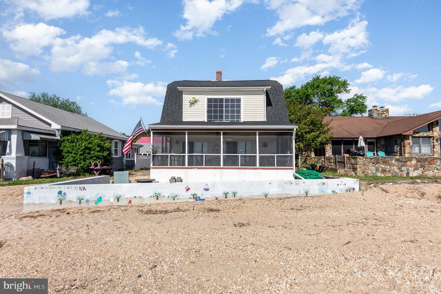 Rare opportunity to own waterfront in Colonial Beach! These homes seldom hit the market. Relax on the screen porch and listen to the waves or hit the sand to catch some rays. You will also love to fish or enjoy the sunrise from your private pier. This home features an open concept kitchen, living room and dining room. There is a huge bedroom with bath located on the main floor, upstairs you will find another large bedroom with breathtaking views of the river, the third bedroom and bath. New roof 2025, new insulation in crawl space 2021, new HVAC 2021, sea wall 2022. Smart thermostat and gas fireplace convey. There is an easement in the sand along the beach. This home is an easy walk to shopping, restaurants, breweries and activities. Come on! Put your toes in the sand!