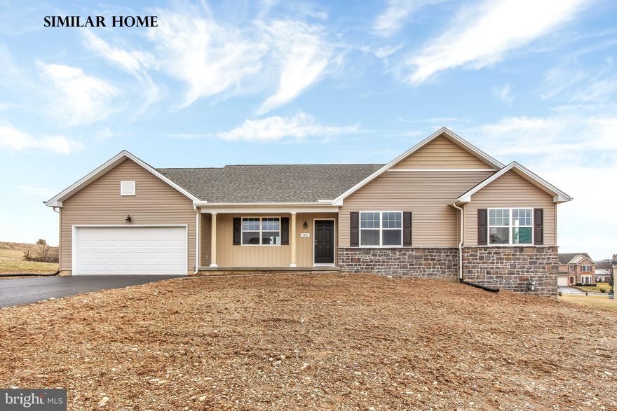 This Brand New 1-story 3 bedroom 2 bath "Berkshire" floor plan checks all the boxes!  From the large open flowing kitchen offering recessed lights, raised panel maple cabinets with crown molding and "soft close hinges and sliders", to the convenience of the master bathroom with double bowl vanity and linen cabinet.  The 1st floor laundry and level driveway are perfect for anyone looking for 1 floor living.  Need extra space...there is an additional sq. ft. in the walk-out basement waiting for your ideas.  Current list price reflects the use of the builders Preferred Lender & Title Company. If buyer elects not to use the preferred lender and title company add $4,500 to purchase price.  This home is a to be built. Before writing offer please contact listing agent.