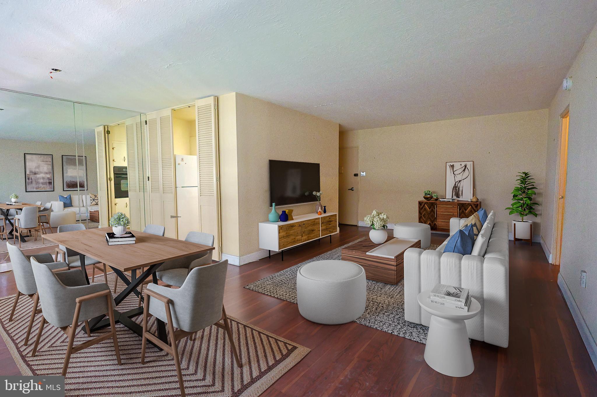 Wonderful two-bedroom, one-bathroom unit at Penn Center House is for you to make it your own! The bright and open living and dining area with hardwood floors welcomes you into the home. Just off the dining area is the kitchen with ample cabinet and work space. The sizeable primary bedroom has a walk-in closet. A second bedroom with wall of built-ins, hall bath with tub, and laundry closet complete this unit. Don't miss the beautiful rooftop deck, community room, and library. Penn Center House is an owner-occupied building. 24-hour security/front desk coverage and maintenance. Fabulous location! Close to Philadelphia's museums, restaurants, and entertainment. Located in the highly rated Greenfield K-8 catchment. The co-op fee includes all utilities, basic cable, and taxes. Parking and gym membership are available for an extra fee. Financing is available through First Trust and Cross Country Mortgage.
