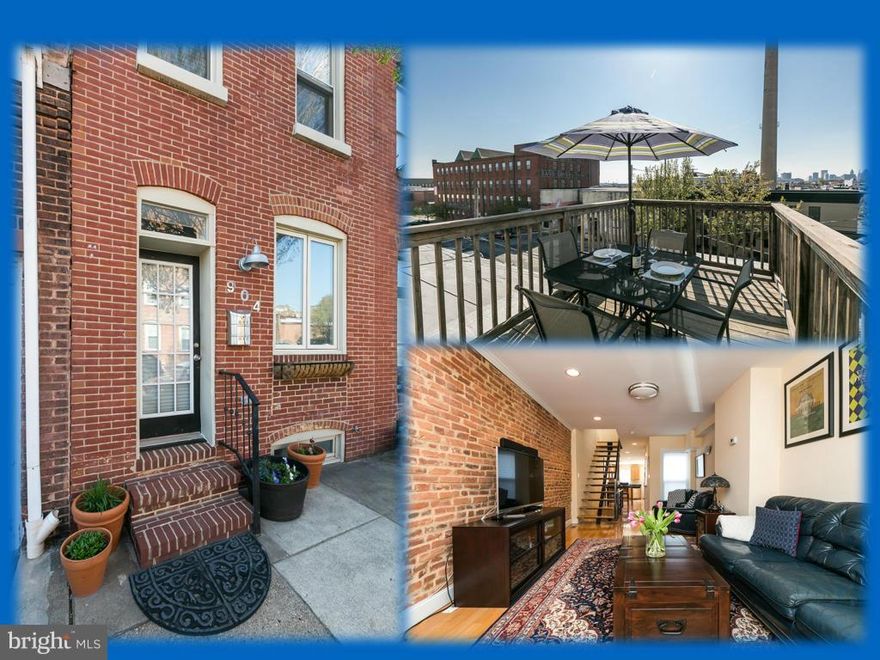 Looking for something bright, fresh & ideally located? This surprisingly spacious 2BR home is on a deep lot & quiet block steps from O'Donnell Square, the waterfront, and best of Canton. The hardwood floors & custom steel staircases provide architectural detail; & the 3rd floor roof deck offers fantastic skyline views. Two updated full baths & finished lower level. Patio off kitchen. Just perfect!