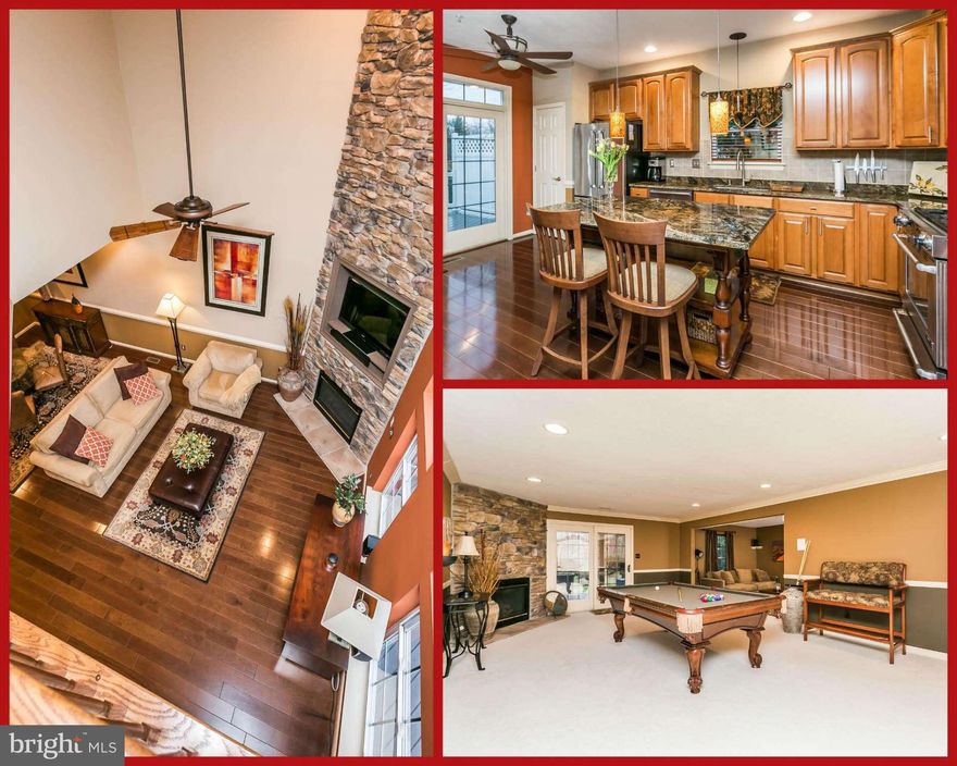 This Pristine Home with its sophisticated colors and tasteful decor defines elegance.Over 3000 sq ft of beauty. Sparkling kitchen w/Chef's table. Exquisite 2 story stone fireplace. Rich wood floors. Gorgeous master suite. Phenomenal lower level w/dazzling Family Room, 16x11 Bonus Room that could be 3rd bedroom, full bath & walk-out to private oasis. Grand deck. Immaculate. A perfect gem!