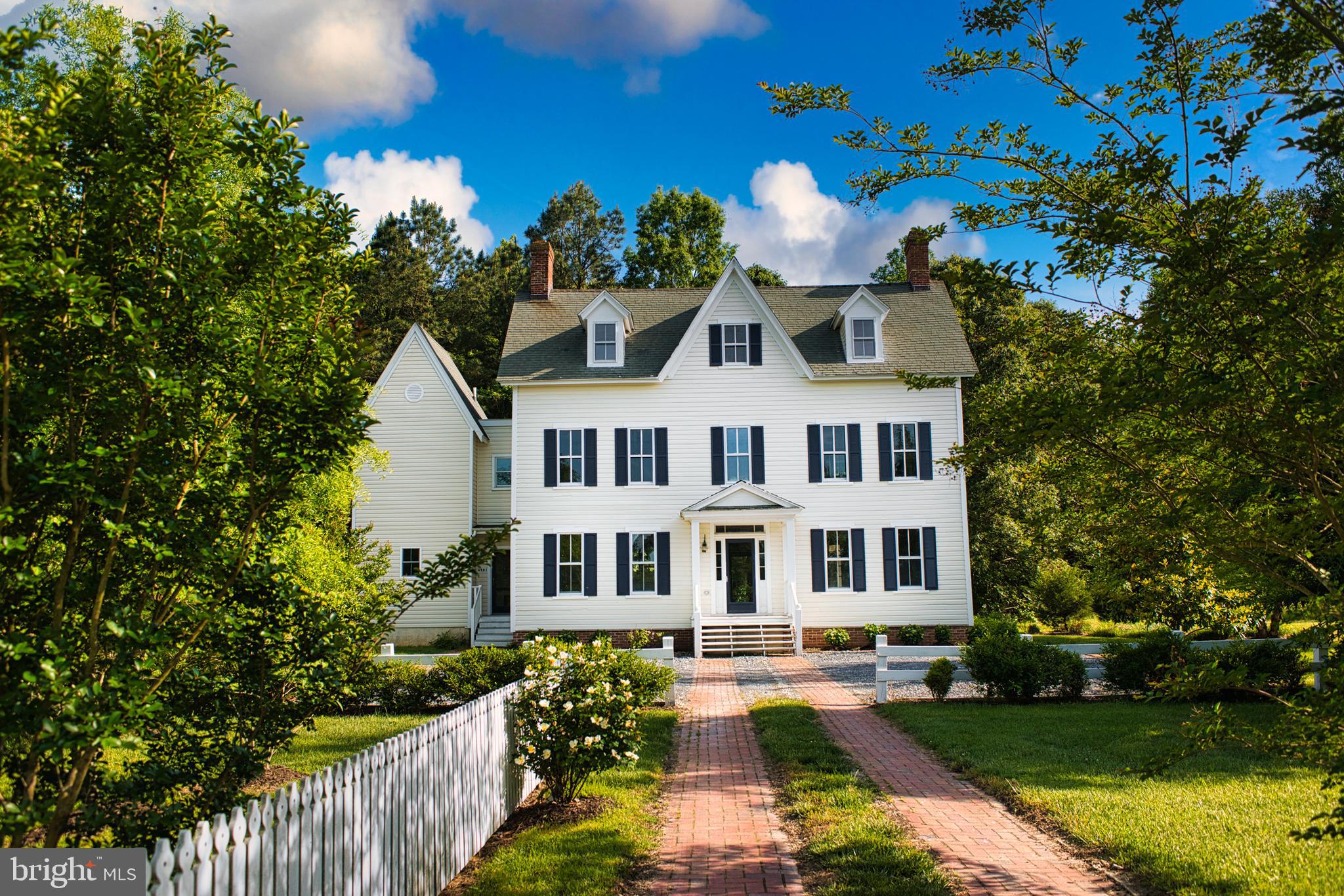 " Retreat " Once located across the road overlooking Oak Creek the " Retreat " was moved to its present location in 2012. The origins of the Retreat dates to Circa 1750 , added and subtracted to over the many years. Date of the main structure is somewhat unknown, the main center hall and flanking rooms is original to the house, when relocated a contemporary addition was added to supply primary suite with deluxe bath and closet and wonderful butlers pantry and laundry on the main floor. A beautiful center hall entry with open stairway to the third floor and providing access to all bedrooms. Two fireplaces outfitted with gas inserts grace the kitchen/ family room and the living room. There are beautiful old wood floors throughout the house, lovely trim and built ins. Comfortably sized screened porch overlooks the backyard and connects to the living room. Nicely sited on a .81 acre lot set back off the road in the village of Royal Oak which is conveniently located between Easton and Saint Michaels and a short ride to Bellevue and the Ferry to Oxford. Served by public sewer and private well with no deferred cost. Credit check and references required.