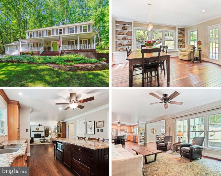 EXCEPTIONAL PRICE REDUCTION!!!   
A private retreat nestled on nearly 5 acres at the end of a quiet cul-de-sac, this stunning custom Colonial offers the perfect blend of peaceful country living with easy access to commuter routes, top-rated schools, shopping, and more. Located in a highly desirable mid-county location, you’ll enjoy the tranquility of a wooded setting with all the conveniences of city life—and NO HOA!

From the moment you arrive, you’re welcomed by a charming 48’x8’ Victorian-style front porch—ideal for relaxing with your morning coffee or evening tea. Inside, pride of ownership shines through out with countless custom features, including:

Over 4,800 finished square feet of living space

Custom, milled in Penn., random-width solid Cherry Wood Flooring throughout the main and upper levels

Elegant double crown molding, chair rail, and 1x6” baseboards

Energy-efficient windows

The main level also offers a formal living room and separate dining room off the foyer, while the heart of the home—an updated gourmet kitchen—boasts Medallion cabinetry and granite counter tops, a natural stone tile backsplash, stainless steel appliances, and a large 88”x38” island with granite counter top, seating, perfect for meal prep or casual dining. The kitchen opens seamlessly to a sunroom filled with windows, built-in shelving, a cozy window seat, and walk-out to the beautifully landscaped rear yard and flagstone patio—ideal for entertaining or simply enjoying the serenity of nature. Follow the stone path to a private patio with a fire pit nestled among the trees—a true outdoor oasis.

The spacious family room includes a high-efficiency wood-burning stove and custom mantle, creating the perfect spot for cozy gatherings.

Upper Level Highlights:

Luxurious primary suite with walk-in closet, and a spa-like updated bath featuring vaulted ceiling, skylights, a jetted tub, walk-in shower, designer tile, and double vanity. private office with vaulted ceiling and 2 windows could be used for dressing area, nursery or hobby room.

Three additional generously sized bedrooms. 4th bedroom currently used as 2nd office.

Updated hall bath

Convenient upper-level laundry room with stainless utility sink

Lower Level Features:

Expansive rec room with a second wood-burning stove and walk-out to patio and 

Third full updated bathroom

Finished den or second office—perfect for guests or an exercise room

Additional features include an oversized two-car garage with a rear yard access door, a large storage shed, extensive professional landscaping throughout the property and cross a small intermittent stream in the front as you drive to the property.

With too many upgrades and updates to list, this home is a must-see. Be sure to check out the full list of improvements in the information sheets available in Bright MLS DOCS.

ONE YEAR HSA HOME WARRANTY CONVEYS TO BUYER AT SETTLEMENT.

A Century 21 Fine Homes and Estates Listing.  Don't miss this rare opportunity to own a private, upgraded estate with NO  HOA in a prime location!