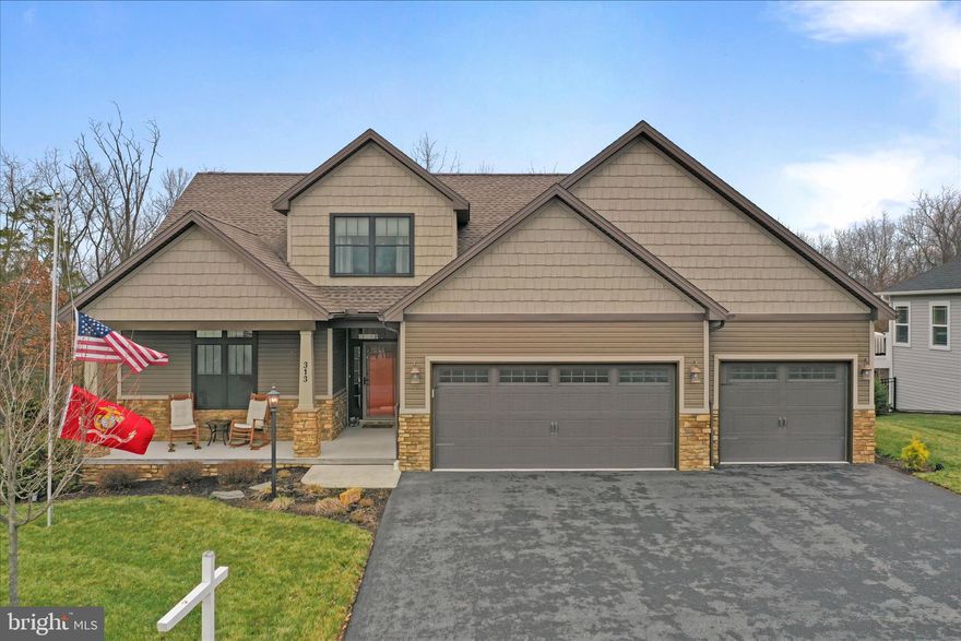 Back on the Market due to NO FAULT of the home and a PRICE IMPROVENT!  Do not miss this incredible one owner, better than new home in beautiful Melrose Meadows. This semi-custom home sits on a sizeable lot (.41 acre) with a park like setting that backs to trees for privacy. Enjoy viewing wildlife from your patio or deck. Plenty of deer, squirrels, blue jays, cardinals, hummingbirds, and so much more right in your back yard. Inside enjoy the best of everything with a fully equipped gourmet kitchen. Appliances are upgraded black stainless. For the cook there is a double oven and plenty of counter space. You will have plenty of storage with your beautiful maple, soft close cabinets and pantry with pull out shelves. There is also a lovely window seat with storage in the kitchen. Plenty of windows with custom top down, bottom up blinds allow the perfect amount of light and privacy. The kitchen also boasts  coffered ceilings, recessed lighting and crown molding that extends into the dining area. The flooring is made of real hardwoods and extends into the spacious two story family/living room.  Enjoy evenings by the warm and attractive gas fireplace. A double glass slider overlooks the deck and beautiful backyard. Upstairs you will find 3 additional bedrooms, all with walk-in closets, as well as an additional fulll bath. Storage is no problem  with the full unfinished, walk out, heated basement. This lovely home is rounded out with a huge 3 car garage and covered front porch. The owners have taken impeccable care of the home and have done a pre listing home inspection for your peace of mind. See documents.  Don't wait to tour this gem!