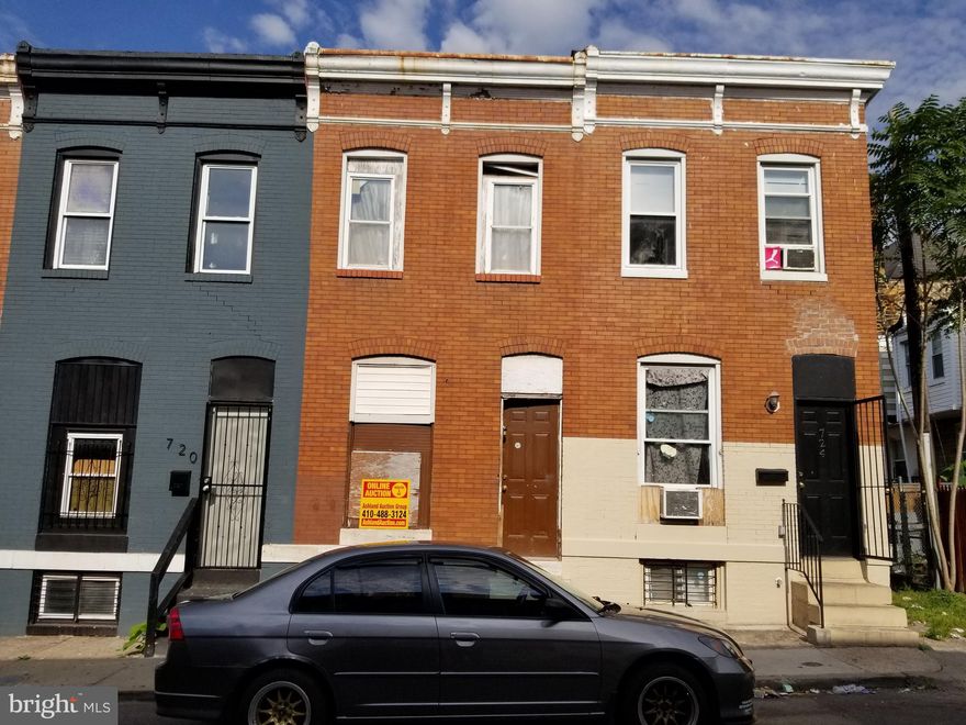 ONLINE AUCTION: List Price is Suggested Opening Bid. Deposit: $5,000. 10% BUyers Premium. For full Terms and Conditions contact the auctioneer's office. Johns Hopkins Hospital Opportunity Zone
2 Story Townhome located in the Madison-Eastend Area.
only Blocks from The Johns Hopkins University School of Medicine,
Johns Hopkins Hosp. Metro Station, The Johns Hopkins Hospital, Bocek Park,
As well as the vibrant commercial hub known as. Northeast Market
Easy access to Major Traffic Artery, MD Route 40.
Property is Vacant.
