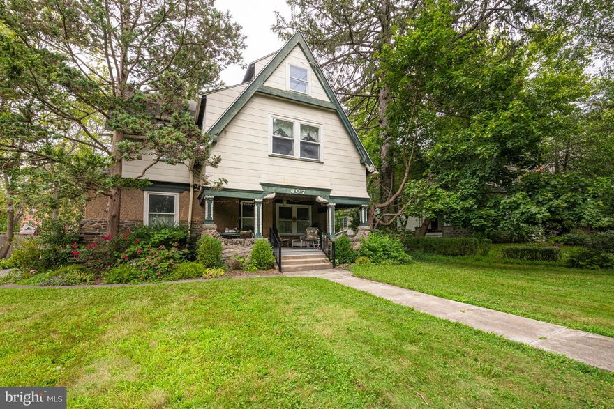 Welcome to 407 Midland Avenue – An Exceptional Opportunity in Prestigious South Wayne!
Nestled in the heart of the highly coveted South Wayne neighborhood and served by the award-winning Radnor School District, this 1894 architectural treasure combines timeless elegance with a location second to none. Set along peaceful, tree-lined, sidewalk-framed streets, this stately Victorian home showcases exquisite period details—intricate millwork, finely carved dental molding, original crystal door knobs, and hardwood floors—offering an irreplaceable charm rarely found today. The main level features a family room with fireplace, an elegant living room with a second fireplace, a formal dining room ideal for entertaining, and an inviting eat-in kitchen. A distinguished double-sided staircase with a built-in bench serves as the home’s architectural centerpiece. The second floor offers four bedrooms plus a den, including a primary bedroom with a private half bath, along with a full hall bath. The third floor provides two additional spacious bedrooms, generous storage, and a full bath highlighted by a vintage claw-foot tub. Set on .35 acres, the property includes a detached garage, a storybook playhouse, and a deep yard awaiting transformation into your own private backyard oasis. The expansive, covered front porch invites leisurely evenings and provides a front-row seat to community favorites like the South Wayne Porch Festival. With its unmatched walkability to boutique shops, acclaimed restaurants, parks, the train station, and top-tier schools, 407 Midland Avenue offers historic character, a premier location, and limitless potential—a rare chance to create your forever home in one of the Main Line’s most desirable enclaves.