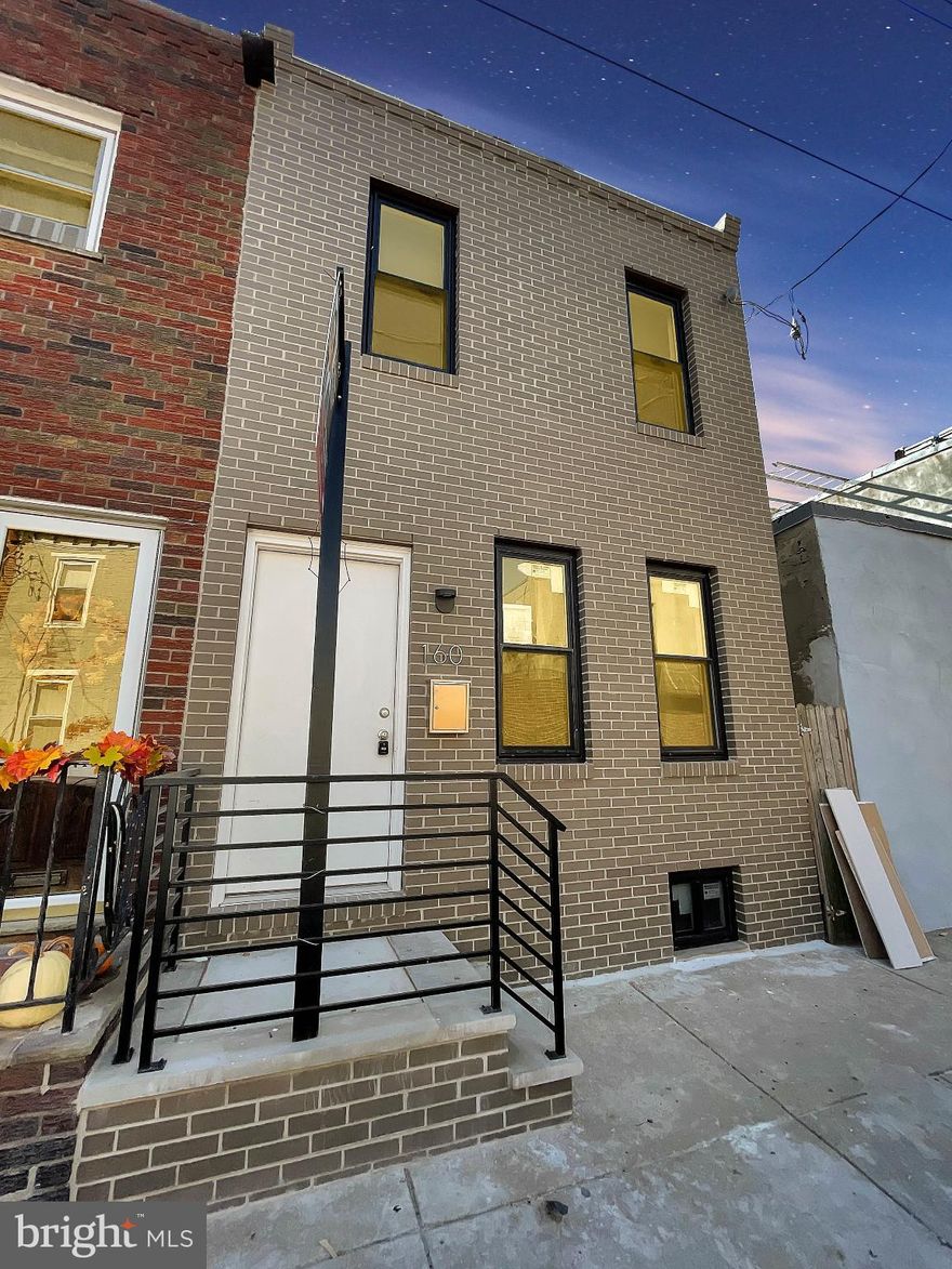 Move right in to this renovated Pennsport gem with new exterior upgrades and modern interior finishes.  Welcome to 160 McClellan Street in Pennsport — a neighborhood known for its strong community roots, annual Mummers celebrations, local eateries, parks, and easy access to Center City.  This renovated 2-story home offers modern updates while keeping the energy of South Philadelphia living. Enjoy being just steps from neighborhood cafés, restaurants, shopping, Dickinson Square Park, and public transportation. Quick access to I-95 and major routes makes commuting simple.  Inside, the home features a new brick front and windows, updated kitchen with quartz countertops and stainless appliances, a renovated bath with Carrara-style porcelain tile, central air, and high-efficiency gas heat.  The newly poured concrete rear yard provides private outdoor space perfect for summer evenings and weekend gatherings.  Pennsport living at its most convenient.  Owners have current real estate licenses in PA and NJ.