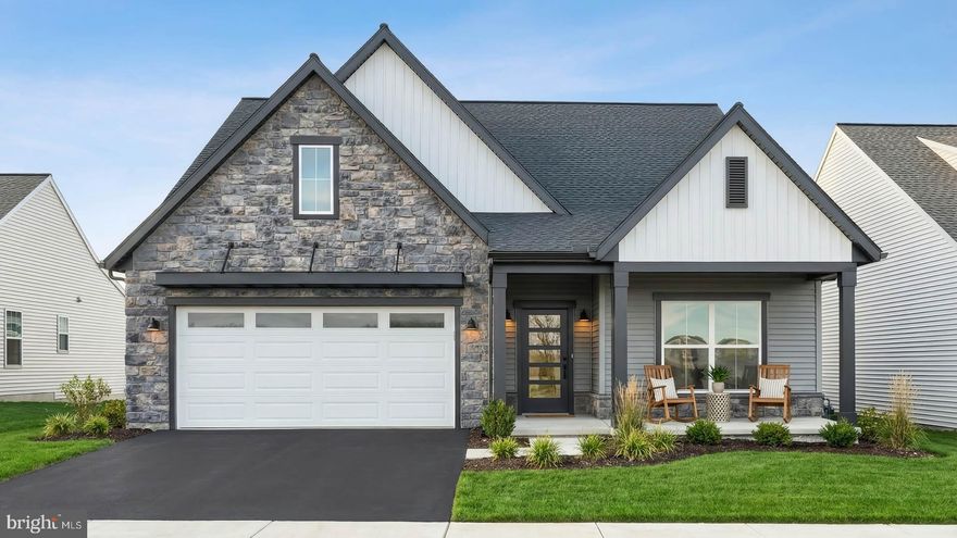 This quaint home in the Winding Creek 55+ community features a welcoming front porch, a 2-car garage with a mudroom entry, and 9’ ceilings on the first floor. Stylish vinyl plank flooring flows throughout the main living areas. At the front of the home is a study followed by a full bathroom and a secondary bedroom. The great room, warmed by a fireplace with floor-to-ceiling stone, opens to the well-appointed kitchen with enhanced appliances and cabinetry, quartz countertops with tile backsplash and a large pantry. The sunny dining area provides access to a screened-in porch. Tucked quietly to the back of the home, the spacious owner’s suite includes an expansive closet and a private bathroom with a tile shower and double bowl vanity. On the second floor there is a loft and an unfinished storage room.