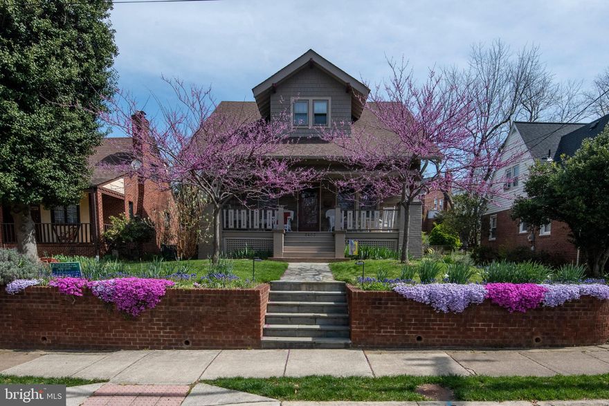 This classic, stone and shingle, detached Sears Kit home circa 1929 has been lovingly improved and expanded over the years of stewardship with the current owners.  It has all the features for which you have yearned – a welcoming front porch framed by perennials and shaded by two glorious red bud trees, warm wood floors throughout most of the main and upper levels, radiant heat in the tiled kitchen and adjoining breakfast room, two renovated baths, a main floor bedroom and three more upstairs, handsome garage and further enhanced by flagstone patio complementing the Gardener’s Paradise of mature planting beds filled with perennials and annuals, glorious hostas, heavenly trees and extensive lawns.  *******
The list of improvements is extensive: built-in bookcases, boiler and asbestos removal, installed French drain and sump pump, replaced gutters, installed forced air HVAC, replaced storm windows, added screen doors, refinished wood floors, replaced cedar shingles, repaved the driveway, remodeled and expanded the kitchen, replaced the original 1928 garage with garage/workshop and office, and repainted the front porch and several interior rooms.  Only the unfinished basement awaits your creative touch.  It’s a “today” home in a 1929 shell! *******
   
Located nicely for easy access to commuting routes, numerous schools and places of worship, much less moments to shopping, you’ll be waving to your neighbors from the charming porch, planting and puttering to your heart’s content in the special gardens and congratulating yourself on such a fine choice for your next adventure in happy home life.  Come visit.  You’ll truly be enchanted!