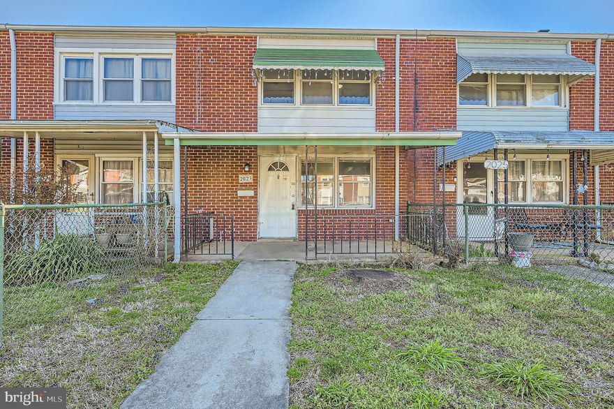 Welcome to 2023 Larkhall Road! This beautifully updated 3-bedroom, 1-bath brick rowhome is move-in ready. Freshly painted with brand-new carpet upstairs and durable laminate flooring on the main level, this home combines comfort and style.

The first floor features an updated kitchen with stainless steel appliances and a spacious pantry. You'll also find a large living and dining area, along with a laundry space.

Upstairs, the second floor boasts three well-sized bedrooms and a stylishly updated full bath.

Step outside to your fully fenced, extra-large front yard—the perfect spot for BBQs, birthday parties, and outdoor activities. Parking is a breeze with your own rear parking area and ample street parking.

Located next to Inverness Park and just a two-minute walk to the water, this home also offers quick access to I-695, I-95, and more.

Don’t miss your chance to make this dream home yours—schedule your showing today! This one won’t last long!