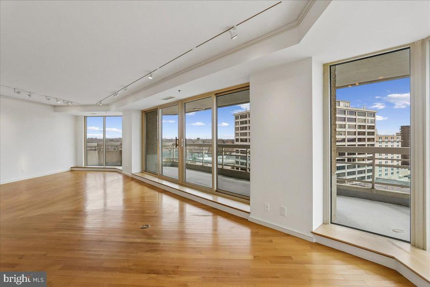 Spectacular floor plan encompassing 2 thoughtfully combined & designed units totalling 4,040 sq ft, 3 balconies, and wonderful east, south, and west views!   See the floor plan tab which shows the 3 bedrooms (including an oversized primary bedroom suite and primary bath), a custom wood-panelled library, a separate family room, a large table-space kitchen with an island (and a small 2nd kitchen), and 3 full baths/2 half baths.  From the gracious foyer entry, take in the magnificent expansive formal living room, and its access to the wraparound balcony, and the adjacent library, the formal dining room, 2nd bedroom with walk-in closet and ensuite full bath, plus the primary bedroom suite with 2 walk-in closets, a huge bed chamber (with sitting area and built-ins), a dressing area, and a primary bath with a dual sink vanity, separate tub, and shower.  Located at the opposite end of the condo, you'll find the 3rd bedroom with an ensuite full bath, the cozy family room with built-ins & 3rd balcony, and the 2nd kitchen with a laundry closet.  This is a rare opportunity to personalize and renovate the space to your liking. The sale includes three parking spaces and a storage unit.   One time move in fee to new owner of $1,000.      This luxury high-rise community, which spans over 17 acres, offers fantastic amenities which include 24-hour security, a gatehouse, and concierge and valet services.  Residents enjoy the use of the community and party rooms with terraces, beautiful gardens, and walking paths. The three-story clubhouse features a large event room, a boardroom, a catering kitchen, state-of-the-art exercise facilities, a racquetball court, billiards, ping pong tables, an arts and hobby room, and an aerobics room.  Additionally, there are indoor and outdoor pools, with lifeguards, as well as tennis and pickleball courts.  Nearby amenities include Friendship Heights Metro station, shops, restaurants, Trader Joe's, Total Wine, Whole Foods, and Amazon Fresh, just a few blocks away.