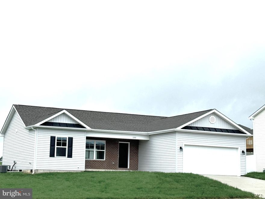 Under Construction 1342 sqft Rancher with open floor plan, vaulted ceilings and LVP Flooring in main living areas, and Kitchen with island, granite countertops, and stainless steel appliances.  The primary bedroom has full bath with tile shower and large walk-in closet.  The exterior features brick accents on front, 2 car garage with auto opener, and concrete driveway included.