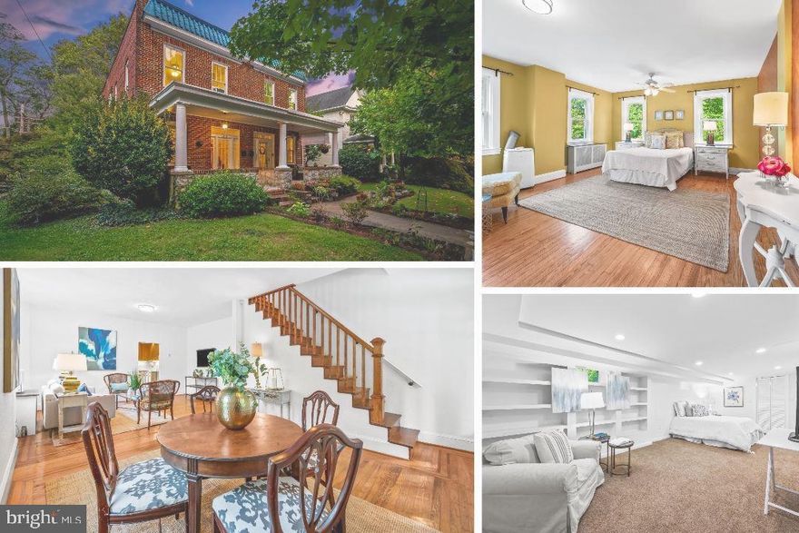 Location is everything! Come visit this lovely, all-brick duplex home in the heart of the Evergreen community and just steps away from the trails of Stony Run Park. This home is move-in ready. Enjoy a cup of coffee on your covered front porch or a sparkling beverage on your screened-in porch overlooking the back yard while enjoying nature. This home has its original hardwood floors with walnut banding on your main level as well as hardwood flooring in both bedrooms on the second level. This home features an open floor plan, living room/dining room combo. Further back on the main level you have the convenience of an eat-in kitchen, tons of cabinet space, stainless steel appliances and access to a screened-in porch (with stairs to the back yard) adding even more living space. And you won't believe the size of your primary bedroom! It was originally two bedrooms. Enjoy tons of natural light with views of your side yard (this home is on a corner lot) and back yard too. The second level of this home features a renovated full bath (with tub) and cool navy blue tiled walls. Each second floor bedroom has a ceiling fan for added comfort. Then head to the finished lower level which could serve as a third bedroom/office/den with its own full bath and access to the back yard through the laundry room. Your laundry room has a newer Samsung washer/dryer, a utility sink and a door to your back yard shed. The back yard is fully fenced in and has a parking pad that can accommodate two cars. Make an appointment today and discover the hidden gem that is Evergreen. An easy walk to Loyola University, the College of Notre Dame, Friends School as well as the many cafes and restaurants of the Roland Park area. Ask the listing agent who lives nearby….it's a wonderful place to call home.