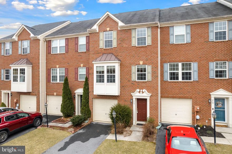 Immaculate Brickfront 4 bedroom townhouse with 1 car garage in a great community and commuter location.  This one comes with 2 primary bedrooms - one on the entry level with full bath and walk in closet.  And the larger primary with full bath, separate soaking tub and shower with vaulted ceilings is on the upper level  with 2 other bedrooms and hall bath.  Large living space with open sightlines on the main level with spacious island kitchen with room for a table (breakfast area).  This unit also has the bump out extension on the rear which adds the morning room off kitchen and increases the size of the primary bedroom as well.    Laundry room and powder room on entry level.  Ideal in-law suite setup or work from home.