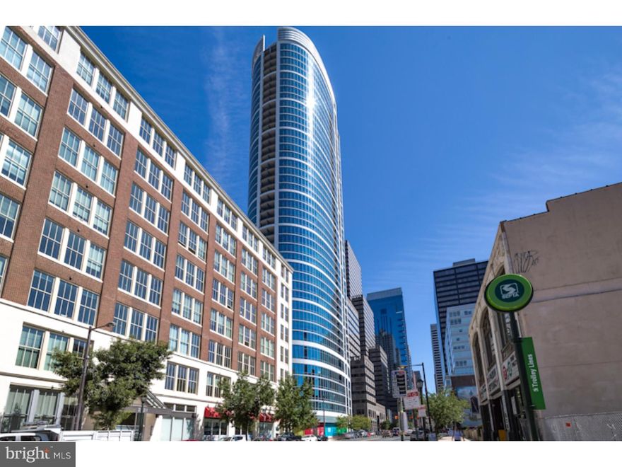 2 bedroom/2 bath unit with parking spot INCLUDED available at the Murano, Philadelphia's premier condo project. Enjoy an awesome, light filled view from the 20th floor. The unit is complete with hardwood floors, granite counters, stainless steel appliances and a storage space down the hall! Community features include a 24/7 Concierge, pool, outdoor deck, fitness center, masseuse and community room which overlooks the city.
