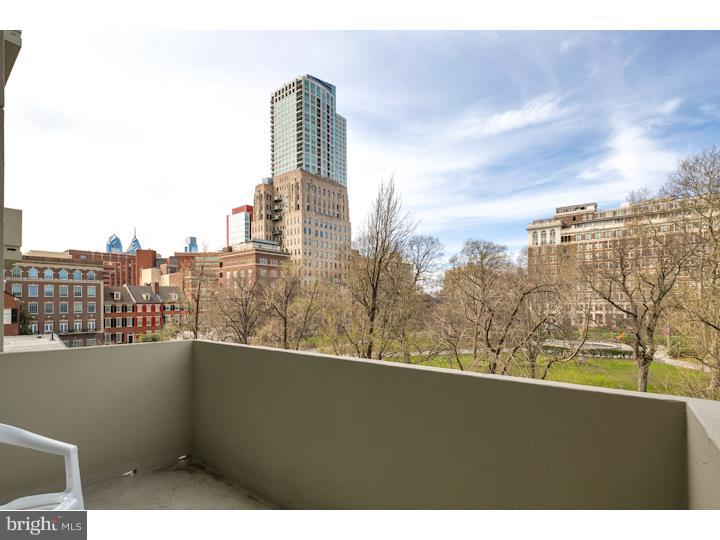 Million Dollar Washington Square Views at a fraction of the price. This spacious condo has one of the rarest and largest 1 bedroom floor plans around featuring Unobstructed Square Views from both the living room and bedroom. Additional features include a Large Balcony, Ample Closets with tons of storage space, Parquet Floors, Large Bathroom, Built-in Bookcase and Kitchen with Modern Appliances. Located in the architecturally significant Hopkinson House, a premiere high rise building in the historical society hill district, it has it all: like a 24 hour doorman and security, spectacular roof top pool with 360 degrees views of all of center city, an onsite parking garage(Parking is $150 per month for HOPKINSON HOUSE residents. It's $300 per month for nonresidents), a deli/convenience store. Monthly Condo Fees include: Gas, Electric, & Comcast Cable.