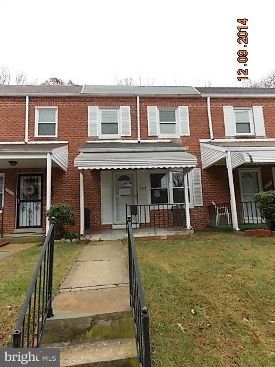 QUAINT 3 BR, 1 BA TOWNHOUSE IN BALTIMORE COUNTY NESTLED BETWEEN GWYNN OAK AND POWDER MILL PARK!!  FRONT AND REAR COVERED PORCHES, PARTIALLY FINISHED BASEMENT, NICE HARDWOOD FLOORS. PROPERTY NEEDS SOME TLC BUT HAS ENDLESS POTENTIAL FOR THE RIGHT EYE!!  SOLD AS-IS.  GR/HOA/Condo/FF fees TBD by buyer.  >> AGENTS   SEE AGENT REMARKS FOR OFFER INSTRUCTIONS.