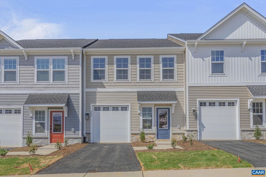 Just completed - actual photos! This interior Orchid townhome offers elegant 9' ceilings throughout the first floor allow the natural light to make this home feel even more spacious. Thoughtful features have been included throughout to make life easier, including 1-car garage, open layout, and wide entryways and halls! Upstairs features a large primary bedroom with attached bath and walk-in closet. Two additional bedrooms with large closets and a full bath create a great space for your family or guests. Enjoy the outdoors from your back patio- the perfect place to relax under an umbrella with friends!,Granite Counter,White Cabinets