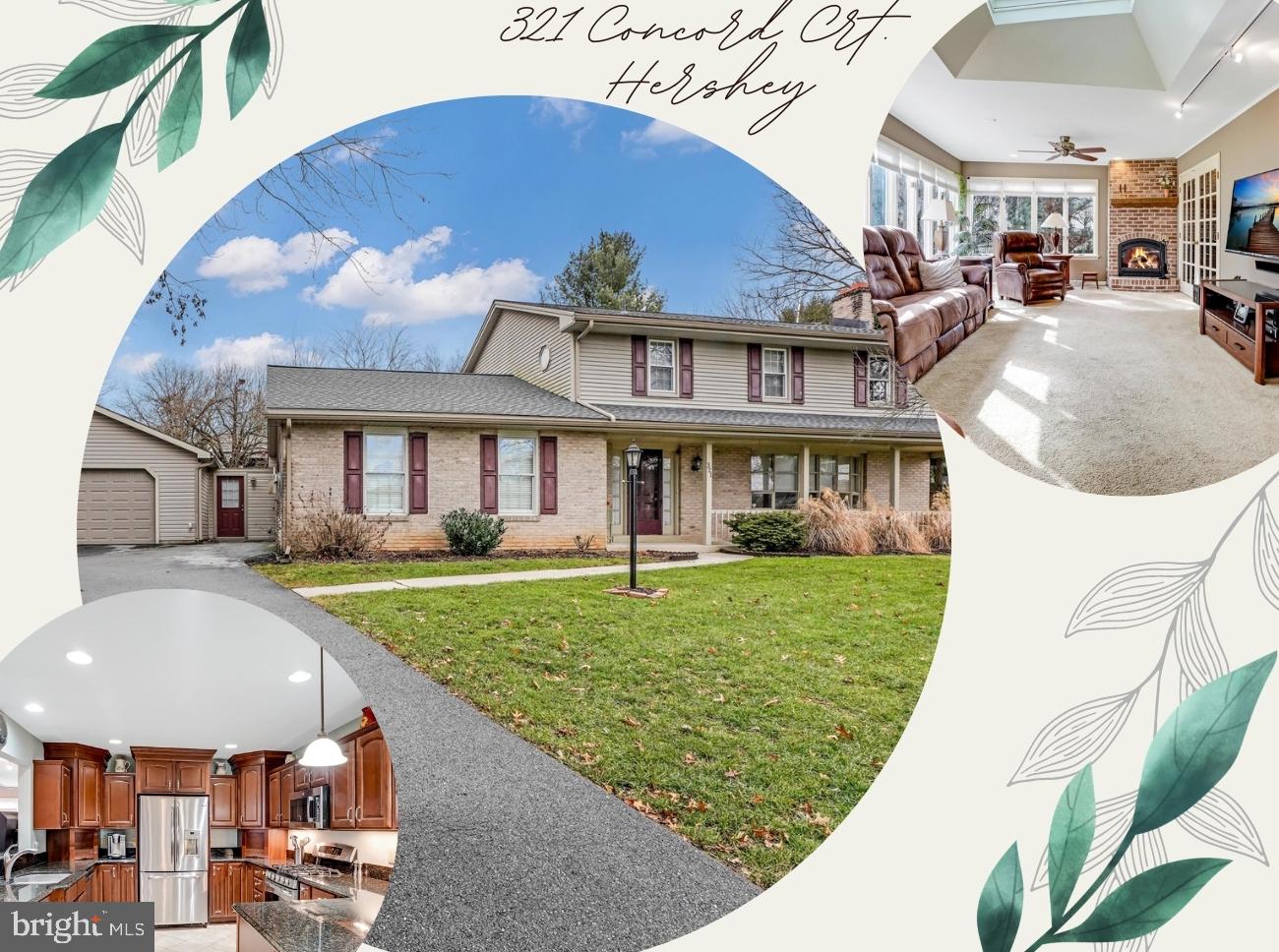 Rarely does an opportunity present itself, quite like this! There's a lot to love about this 5 bedrooms 3 full bathroom home ideally located in Hershey. You'll enjoy peace of mind that comes along with living on a quiet cul-de-sac street, just minutes from Brookside Park. Enjoy the close proximity to miles and miles of walking and biking trails nearby. Easy access to schools, shopping & Hershey Med Center. The seller converted the former garage space into a sprawling master suite highlighted by a luxurious modern bathroom with tiled accents surrounding the jetted soaking tub, glass shower with tiled walls and flooring along with a double sink vanity with granite counters.  You'll never run out of room in the walk in closet that is a room all it's own!  Need in-law quarters ? This space was formerly used for just that and worked out seamlessly now it serves as a 1st floor on suite for the home owners. It even offers a private entry door for added independence. Is the kitchen space important to you? This custom designed kitchen has all the bells & whistles. All stainless steel appliances remain and the double oven will have you never wanting to go back to a single! Granite counters, breakfast bar, tile flooring and a well thought out pantry line the wall adjacent to the kitchen, giving you ample space for all of your small appliance storage needs. Enjoy your family & visitors with the open cut out space that allows for conversation from the kitchen into the rear addition family room. A gas corner fireplace, dining area and skylight are just a few items that make this area simply perfect for relaxing or entertaining. Sliding doors from the family room lead you to the private rear yard and paver patio with metal gazebo providing an extension of your living space outdoors. There's a shed for all of your gardening tools as well as a garden area for you to grow your own veggies. Have you found yourself working from home? We have you covered as well. There is a first floor office with wood flooring off of the living room featuring original hardwood floors, a wood burning fireplace along with the bookshelves & cabinetry on either side for displaying your favorite decor or book collection. The windows have been replaced, roof installed in 2018, gas furnace &  A/C replaced in 2019. Upstairs you'll find an additional spacious bedroom (bdrm #2) with it's own private full bath and large closet, along with three additional bedrooms and a third full bath in the hallway.  Need garage space or a workshop area... this home offers that as well, with room to park 4 cars tandem.  The basement is partially finished with a game room, has plenty of storage area and workbench area. 200 amp electric service that's up to date along with a utility area where your gas furnace & hot water heater are located. It's sure to impress the most discerning buyer. Schedule your showing for this home today before it's gone tomorrow!  ( there are hardwood floors beneath the carpeting  in the 2 bedrooms. )