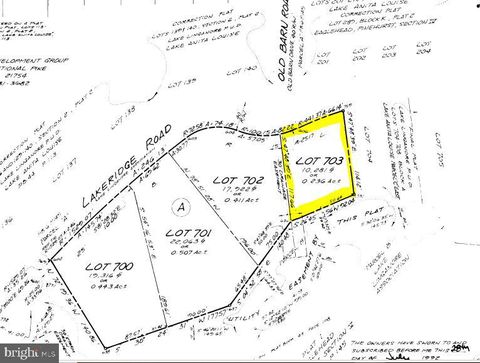 Vacant Land For Sale - 6764 Lakeridge West Rd<br/> NEW MARKET, MD 21774
