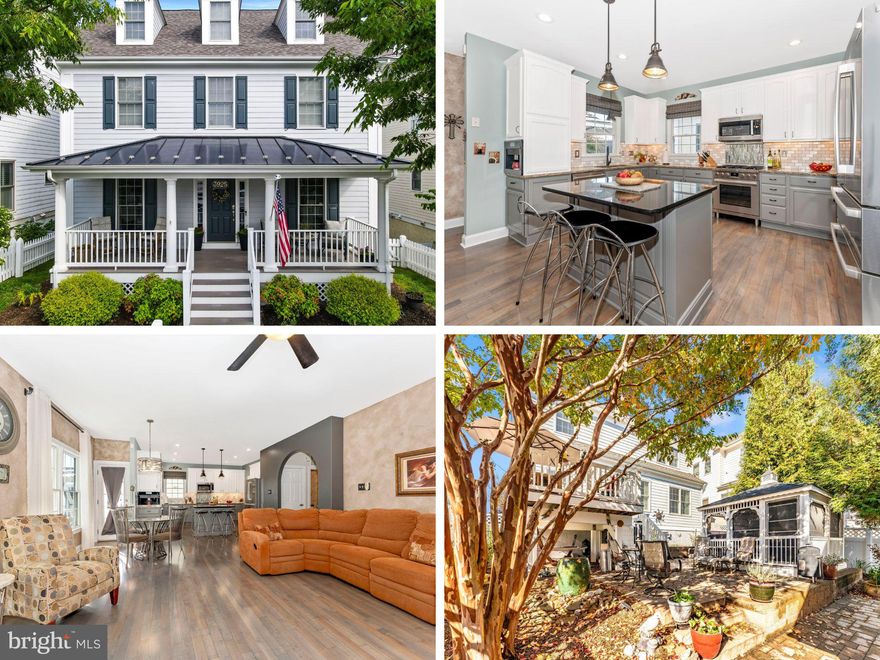 Welcome to your Urban Oasis in the Villages of Urbana! This Gorgeous 4 Bedroom, 4.5 Bath Neo-Traditional 4 Finished Level Home boasts a Fully Fenced Backyard featuring a 13x16 Vinyl and Trex Deck off the Main Level and Staircase down to the Professionally Hardscaped Patio with a 12x12 Amish Built Gazebo that houses a 6 Person Hot Tub; has been Meticulously Maintained by the Original Owners and has undergone Recent Updates and Upgrades to keep up with the Modern Times. Enjoy the Covered Front Porch within your Gated Fully Fenced Yard. You are then welcomed into the Main Level featuring a Formal Living Room; Formal Dining Room; Powder Room; Bumped Out Family Room w/ Gas Fireplace; Bumped Out Breakfast Nook with access to the Backyard Deck; and a Gourmet Kitchen with Granite Countertops, Island, & Butlers Pantry.  The Main Level recently underwent a Professional Makeover with All New Kitchen Upgrades:  4-Piece Stainless Steel Bosch Appliances; Built in Miele Coffee Maker; 2 Tone Painted Maple Cabinets with Under Cabinet Lighting; Tile Backsplash; New Pendant Lights, New Chandeliers; Maple Hardwood Floors Refinished with Warm Gray (main level); Walls Painted; and New Window Treatments. Traveling Upstairs note the Custom Runner over the Stained Oak Staircase. The Primary Bedroom features Cherry Maple Hardwood Floors; 2 Closets; Attached Ceramic Full Bathroom with Spa Tub; Oversized Ceramic Stall Shower; and 2 Separate Vanities. Each of the Two Additional Bedrooms have been Upgraded with durable Bamboo Floors and the Hallway has Cherry Maple Hardwood Floors. Full Ceramic Hall Bathroom w/ Tub Shower; a convenient Walk-in Ceramic Laundry Room with Front Loading Washer & Dryer; and Linen Closet complete this Level. The Large Finished Loft on the 3rd Floor has the 4th Bedroom with bonus Sitting Area; durable Cork Floors; 2 Walk-in Closets; and an Ensuite Ceramic Full Bathroom w/ Tub Shower. The Elegant Glass Door on the Main Level leads you to the Basement featuring a Finished Recreation Room with Dry Bar and LVP Floors; Full Ceramic Tiled Bathroom w/ Tub Shower; 2 Closets; and the Separate Utility & Storage Room. The Backyard Oasis is Fully Fenced with the 6 ft Tall Privacy Vinyl Fence with 2 Gates accessing the Alley & 1 Gate connecting you to the Front Yard, a Raised Garden; multiple Flower Beds, Mature Trees, Hardscaped, nook under the Deck and ready for entertaining and relaxing. Have peace of mind knowing the Roof on both the Home and 2 Car Detached Garage have been Replaced in Jan 2022; Exterior of the home was Professionally Painted and Sealed in 2020; CINCH 1 Year Home Warranty is Included.  The Villages of Urbana features multiple community pools, gym, trails, playgrounds, tennis, basketball courts, community events and more! Shopping centers close by and is great for commuters!  1.5 Minute Video Tour is uploaded. (Agent related to the Sellers.)