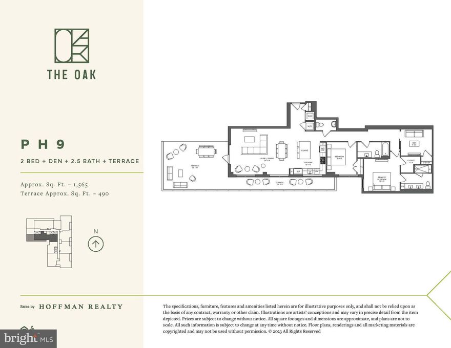 Schedule an appointment to tour The Oak, now over 50% sold and "move-in" ready.  

Residence Features: open floorplan layouts, two-tone European inspired frameless wood cabinetry, matte black hardware and fixtures, quartz countertops, tile kitchen backsplashes, kitchen islands, ENERGY STAR® Bosch kitchen appliances, full-size GE washer/dryers, LED light fixtures, Porcelanosa wide-plank wood-style flooring, high ceilings and expansive windows. 

Building Amenities Include: 5,000 SF outdoor terrace with gas grills, bar seating, dining and lawn, cozy penthouse terrace with dining and lounge seating, residents’ lounge with fireplace, lounge and communal dining, fitness center with cardio equipment and free weights, 24-hour front desk, secure bike storage, car detailing station, and pet washing station.

*Unit PH9  also includes: a generous layout, a den, abundant natural light, outdoor terrace, and 2 parking spaces