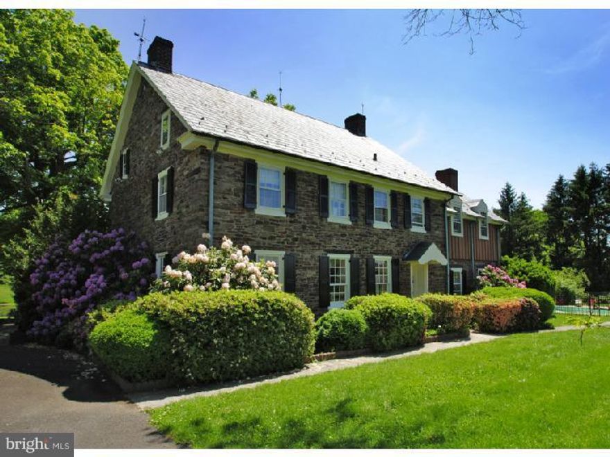 The lovely lane that leads into Thistle Brook Farm wanders through the inspiring scenery of a glimmering pond & wide lush lawns. These absolutely stunning grounds are an exceptional setting for the beautifully restored fieldstone manor home. The public rooms of this striking home provide the perfect venues for entertaining, with an impressive banquet dining room, spacious living room & new chef's kitchen.  Many rooms have fireplaces and all rooms are of a generous size.  The attractive master suite has large picture window with tranquil views of the grounds & pond.  Several calming & comfortable bedrooms & baths accommodate family & guests. With a bar & fireplace, the lower level tavern room is a wonderful spot for sociable gatherings. A guest cottage above the garage offers 3 bedrooms & 2 baths. Outdoors, the sparkling pool is enhanced by a cabana with dressing room & small kitchen.  Horses & farm animals are well-housed in the stone bank barn with new electric.  A beautiful property of impressive caliber!