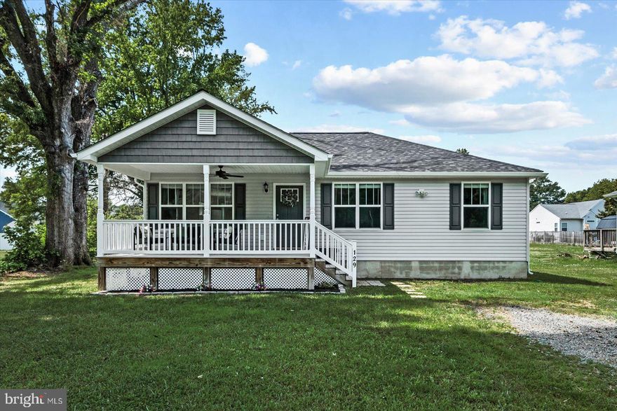 Welcome to 129 Brooks Drive in the serene Ebb Tide Beach community! This inviting one-level home combines comfort, charm, and easy living, all wrapped in a beautifully maintained package. Brand new roof (2025). With 3 bedrooms and 2 full bathrooms, the open-concept layout offers the perfect space for everyday living or entertaining with ease. Enjoy your mornings on the spacious covered front porch, complete with a ceiling fan, the perfect spot for sipping coffee and soaking in the tranquil surroundings. Out back, a private deck provides an ideal setting for barbecues, gatherings, or simply unwinding in the fresh air. Whether you’re searching for your first home, downsizing, investing in a second property, or starting an Airbnb venture, this home is a versatile and appealing choice. Located in the laid-back Ebb Tide Beach neighborhood, you’ll enjoy community perks like water access, a sandy beach, and a shared pavilion. With an optional HOA at just $125 per year, you get great value and flexible living. Don’t miss this opportunity to own a move-in-ready coastal retreat in a welcoming beachside community!