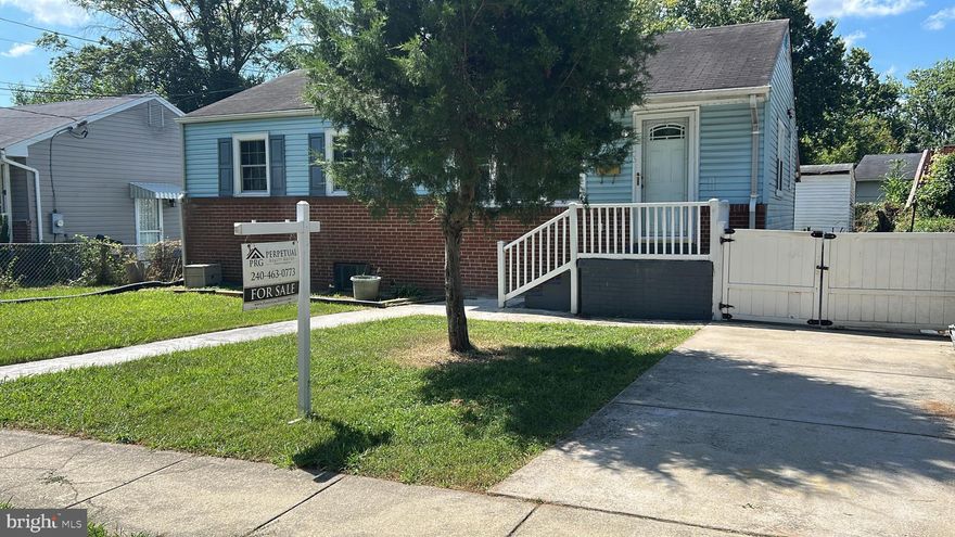 This property is located in the highly sought-after neighborhood of Landover Hills and features five bedrooms and two full bathrooms, with one located on the main level and the other in the basement. The home is currently configured as two separate units: the upper level and a basement unit with an independent exterior entrance. The basement provides a viable rental option while the primary occupants reside on the upper floor.
The home is ideally situated with convenient access to shopping centers, parks, schools, and various community amenities. It is minutes from Capital Plaza, Cheverly Shopping Center, Landover Metro Station, Cheverly Metro Station, New Carrollton Metro Station, and several additional transportation systems.
The property is being sold as-is, but presents well.
