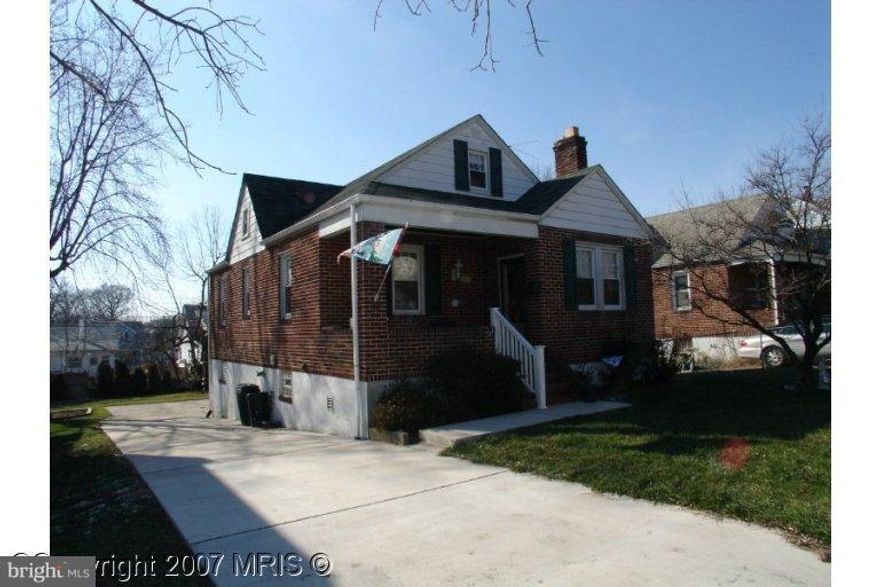 Classic porch front brick Cape Cod in Parkville. Wood floors, fireplace, cherry cabinets and Corian counters. Breakfast room or den off of kitchen. Rear deck and large back yard. The house needs some repairs so no FHA  or VA loans. Cash or rehab loans only. No offers reviewed for the 1st 14 DOM except from Non Profit Agencies. Day 15+ all offers reviewed. SOLD AS-IS.