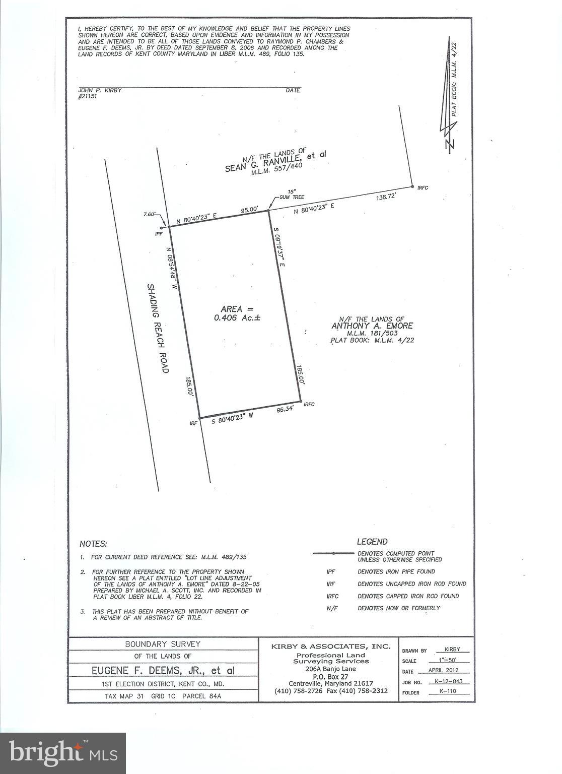 CHESTERVILLE FOREST ROAD PARCEL 84A