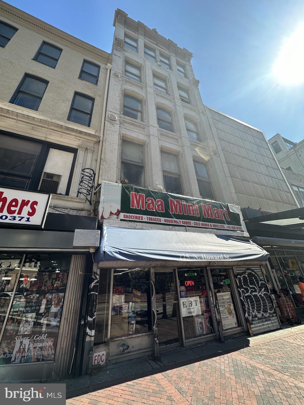 5-story building for sale with a retail tenant in place. levels 2-5 and the basement are unfinished with an opening for an elevator lift connected to all levels. Come tour this amazing opportunity to invest in Baltimore