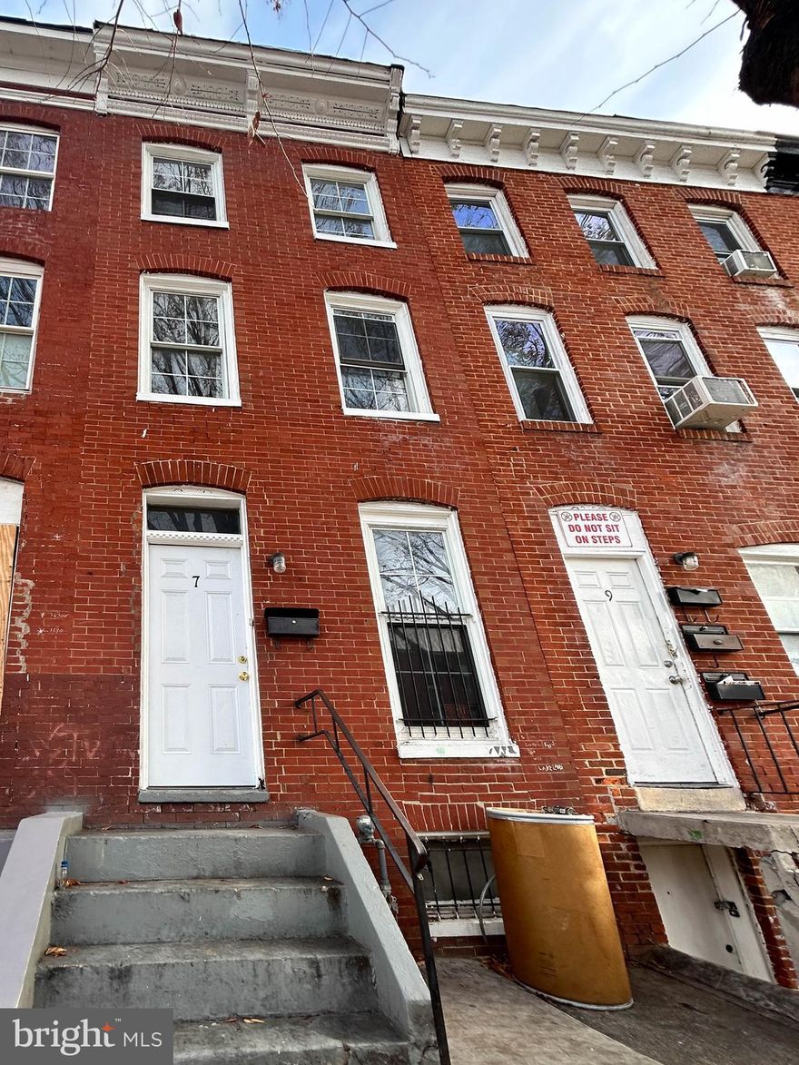 List price to be opening bid.  Online auction to be conducted on Auctioneers website. Registration and bidding begins Wednesday, January 3rd and ends on Monday, January 8, 2024 at 1:00pm.  Recently Updated Brick Townhouse in the "Hollins Market" Neighborhood of Baltimore City with 4 levels including 3 bedrooms and 2 full baths. The house is not occupied.  This is a great opportunity for a homeowner or tenant to move into the property.  Don't miss this opportunity.   The Main Level is an open floor concept that includes a living area, dining area and kitchen. Upper Level 1 includes 2 bedrooms. Upper Level 2 includes 1 bedroom and a full bath. The lower level/basement is partially finished and includes a large room, 1 full bath, the mechanical systems for the house and plenty of storage.  Additional Features:
• New bathroom in upper level 2 • New laminated wood floors on the main & lower levels
• Gas water heater • Interior of house is freshly painted • New carpet on both upper levels • Laundry hookup • Gas hot water heater • Forced air heat • kitchen appliances • Laundry hook ups
• Fenced back Yard