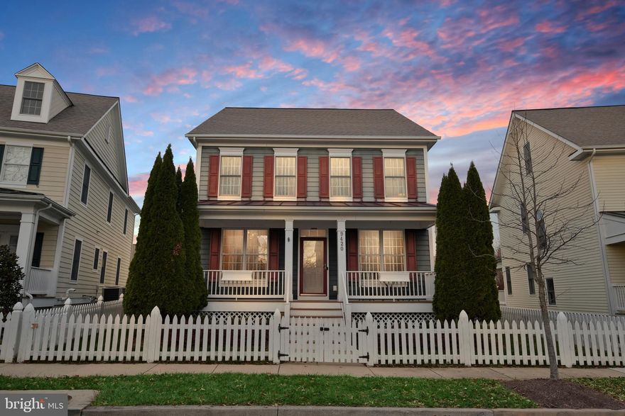 This beautiful Mainstreet Ashley model home in the Villages of Urbana has it all! Situated in a fantastic location; walk to schools, playgrounds and to the resort-style Villages of Urbana pool complex! Relax with your morning coffee on the spacious front porch. Entertain in the extra-large fenced backyard with a bonus bump-out space--complete with a patio and plenty of space for playing sports  or gardening! This lovely home features well-thought-out spaces throughout. The main level includes gleaming hardwoods and a smart layout which features a formal living room, formal dining room, light-filled family room with fireplace, and a spacious gourmet kitchen. Walkout from the kitchen to the spacious backyard. The luxe Owner's Suite features a volume ceiling, sitting area,  large walk-in closet, and a spacious bathroom with  separate shower and soaking tub. The upper level includes two additional large bedrooms, hall bathroom and a convenient laundry area. Entertain in the finished lower level--with a great recreational space for watching movies and a walk-up to the backyard! The spacious lower level also features a full bath, bonus room (with potential use as a guest room, craft room, work-out room or office!) All this--plus plenty of parking with a two-car garage and extra parking in the rear alley (a rare find for single-family homes in the Villages of Urbana)! Don't miss this fantastic opportunity to live in a prime location in the Villages of Urbana--with its sought-after amenities and two pools (including the resort-style pool with the lazy river), a work-out facility, and the Village Marketplace with restaurants, a grocery store, and a huge library! ***A Zillow 3D Tour is available***